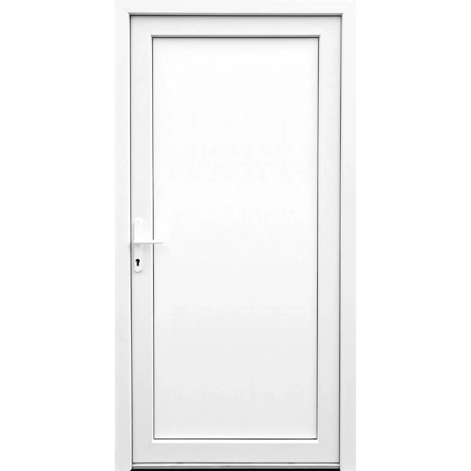 Plastové vedlejší vchodové dveře 4-komorové bílé, 980 x 1980 mm, L