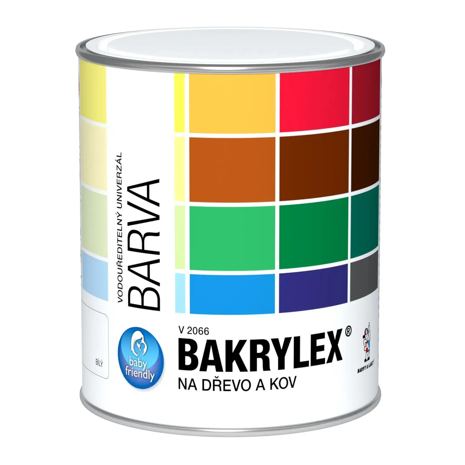 BAKRYLEX Barva na dřevo a kov V2066 Univerzál lesk 1000 bílá 700 g