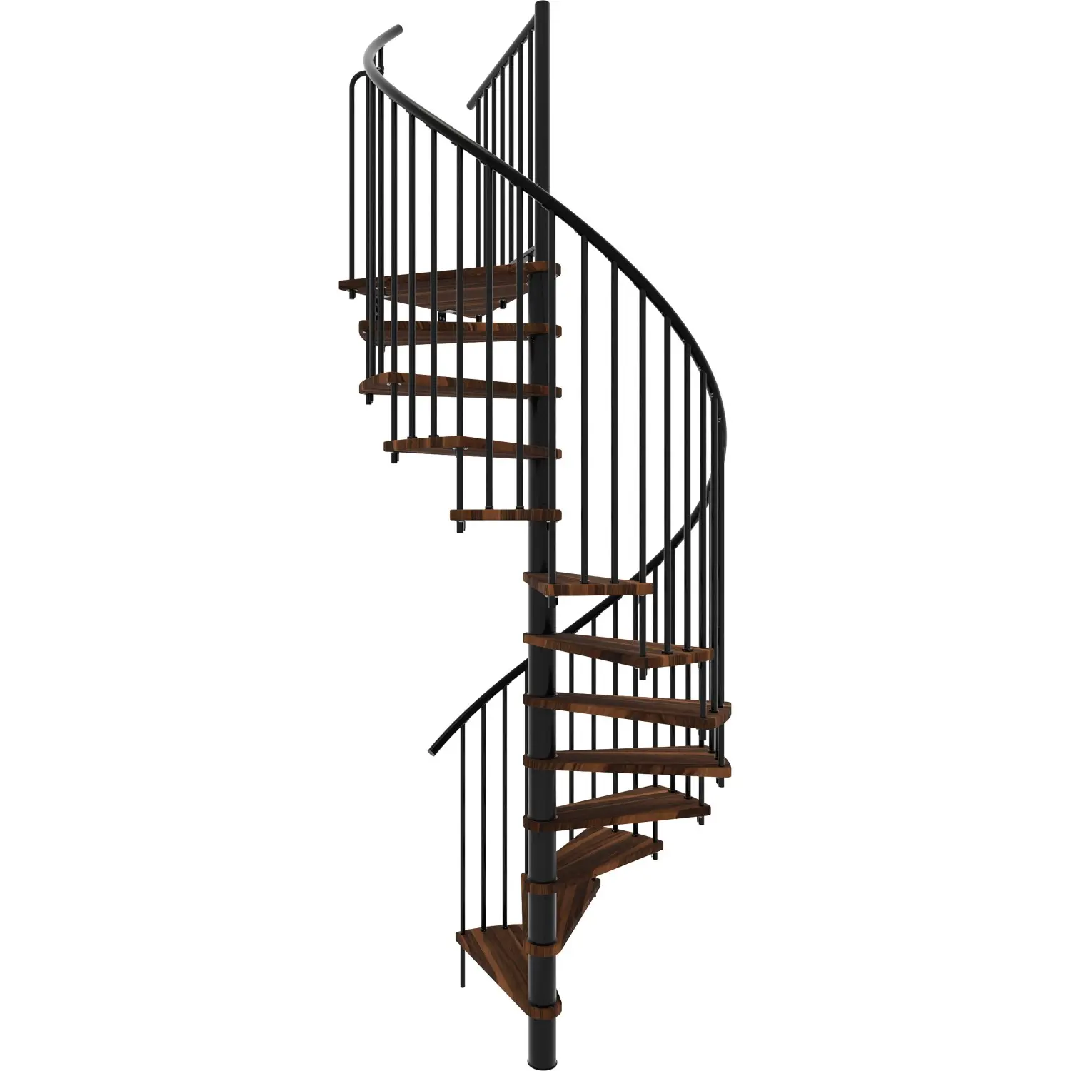 Minka STAIRS Kombinované točité schodiště Spiral Smart ořech/černá pr. 120 cm
