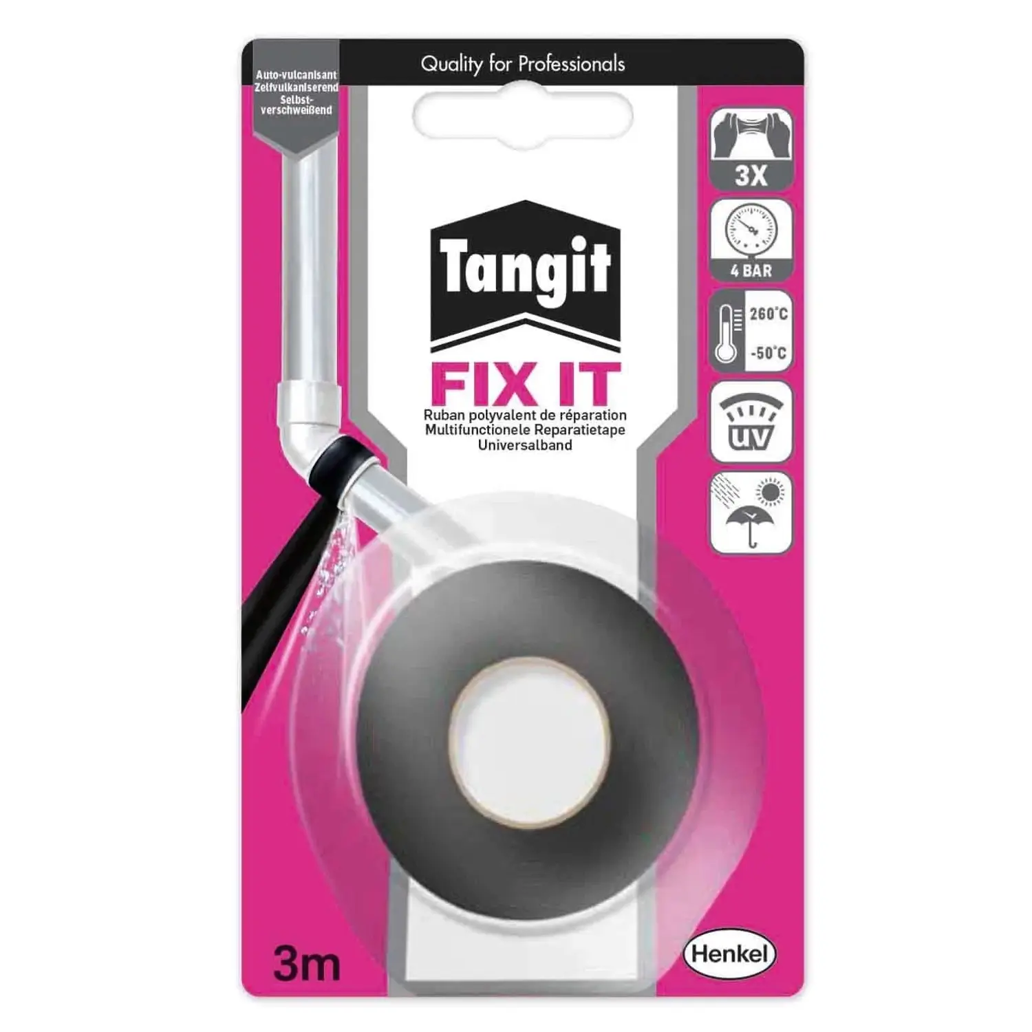 Tangit Vulkanizační těsnicí páska FIX IT černá 2,5 cm x 3 m