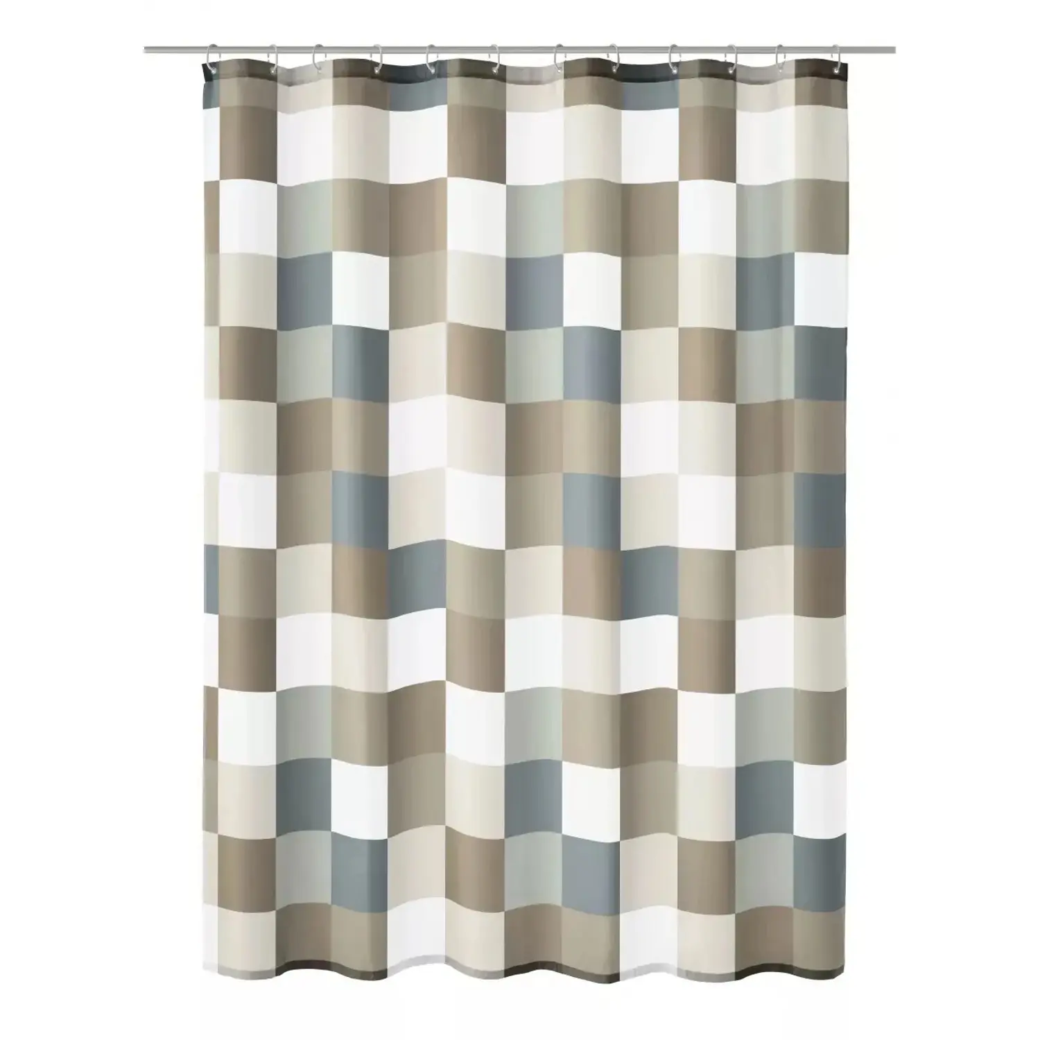 Kleine Wolke Sprchový závěs Check taupe 180 x 200 cm