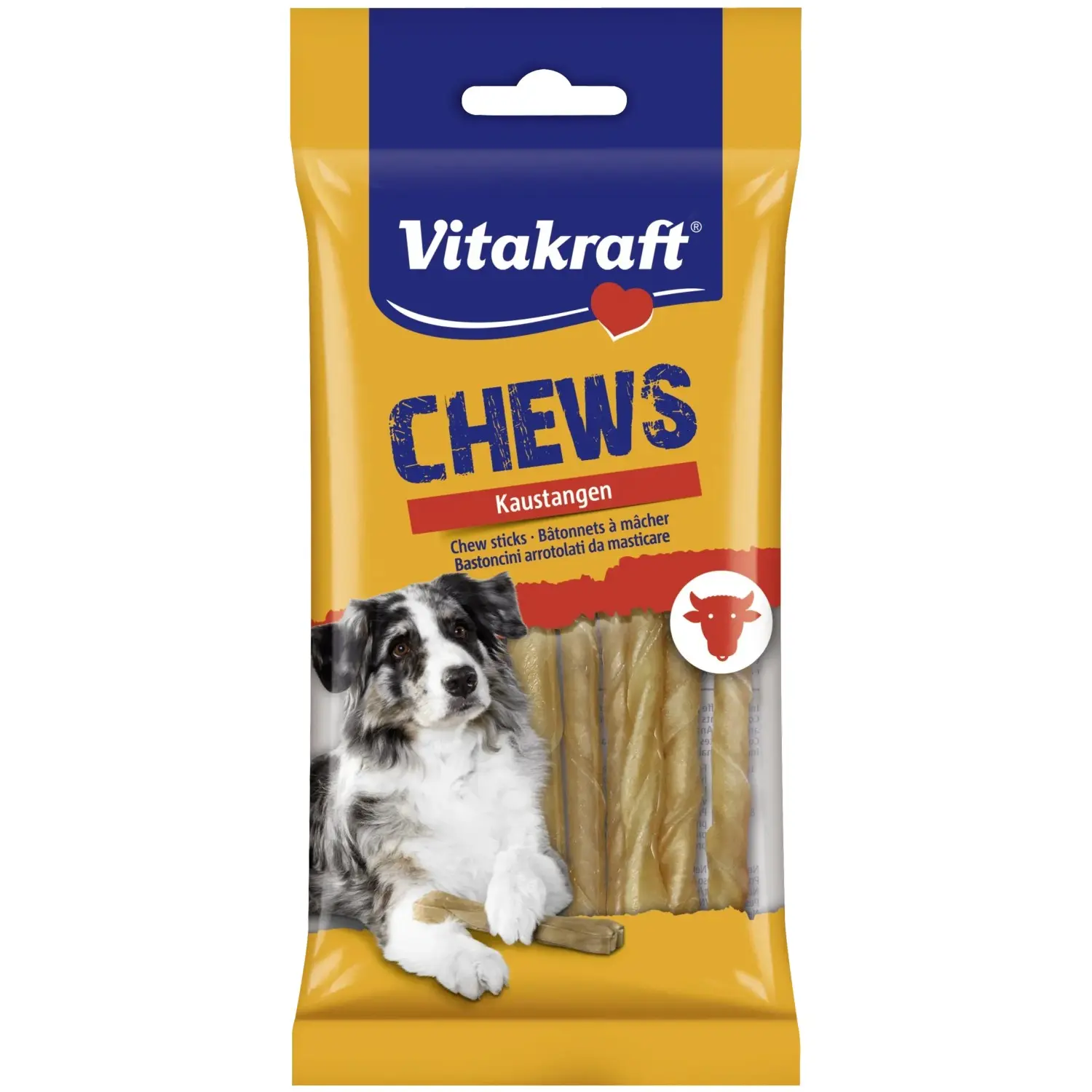 Vitakraft Kroucené žvýkací tyčinky pro psy Chews hovězí, 25 ks