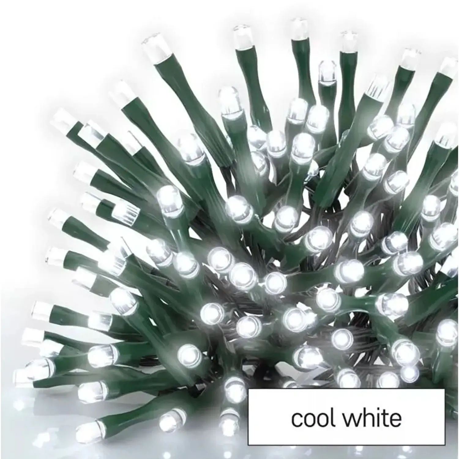 Anděl Přerov Světelný řetěz 120 x LED studená bílá, IP44, černý, 8,9 m