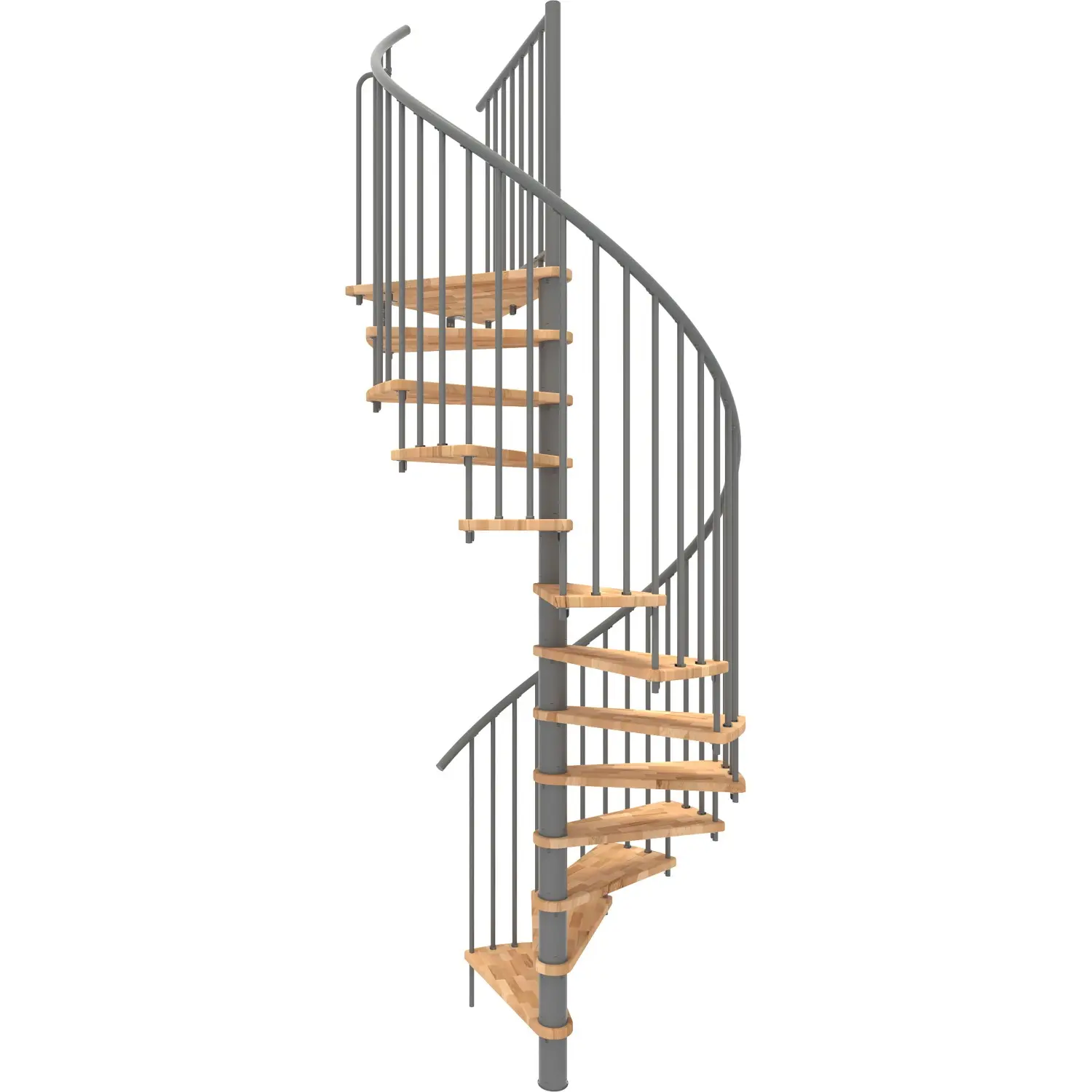 Minka STAIRS Kombinované točité schodiště Spiral Smart buk/šedá pr. 120 cm
