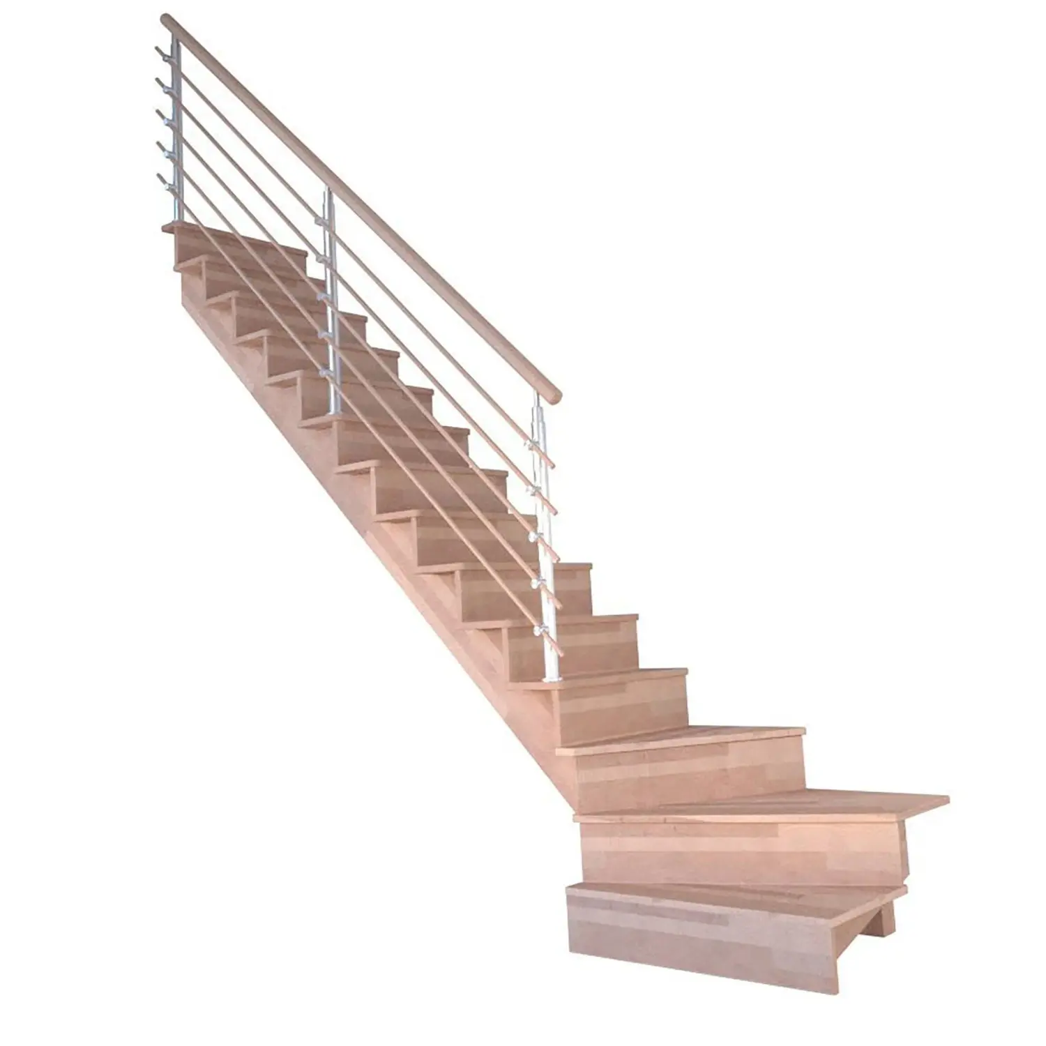 StarWood Schody Lindos Pro bukové levé 100cm uzavřené design. dřev. zábradlí