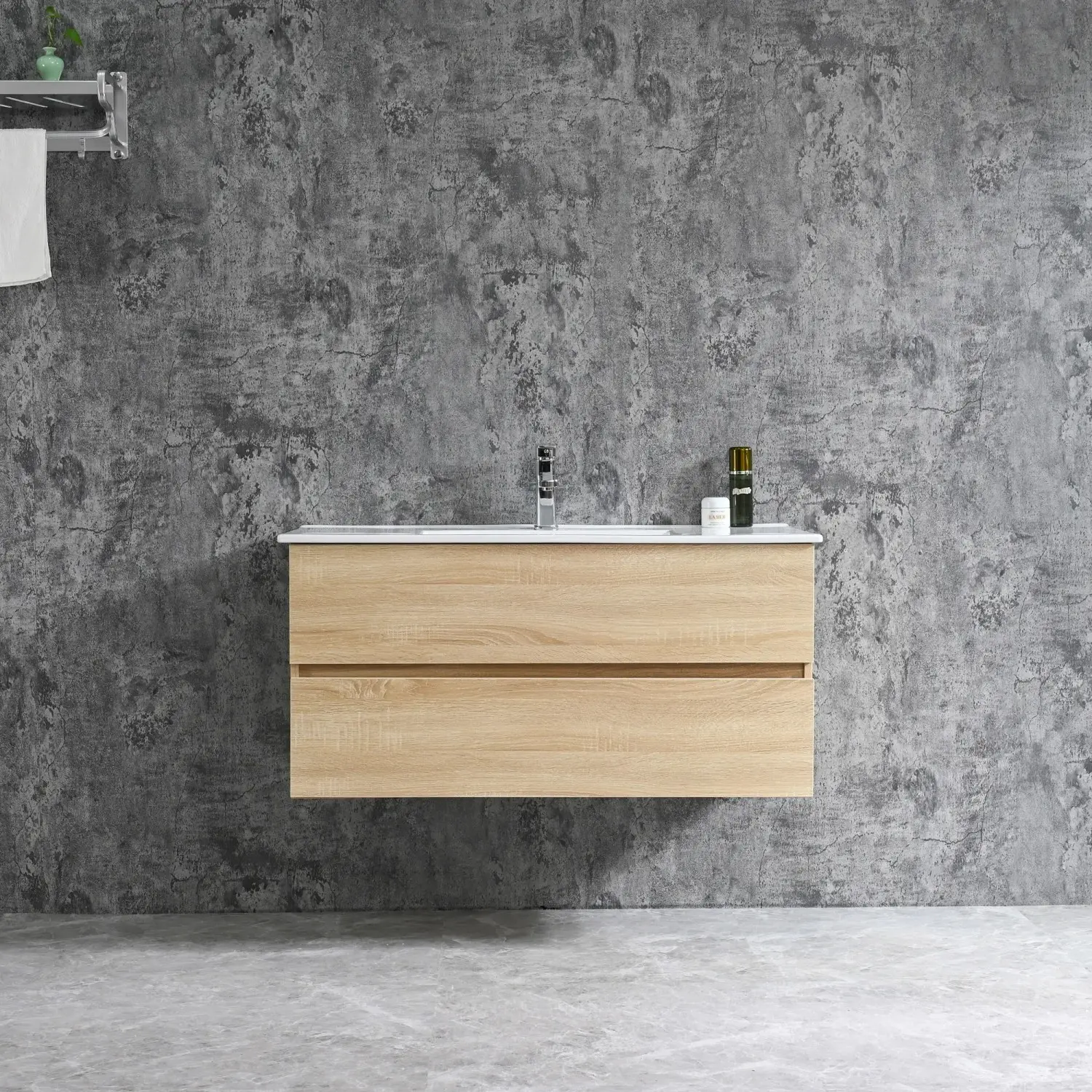 Sanotechnik Umyvadlová skříňka s umyvadlem Corbo, javor, 100 cm