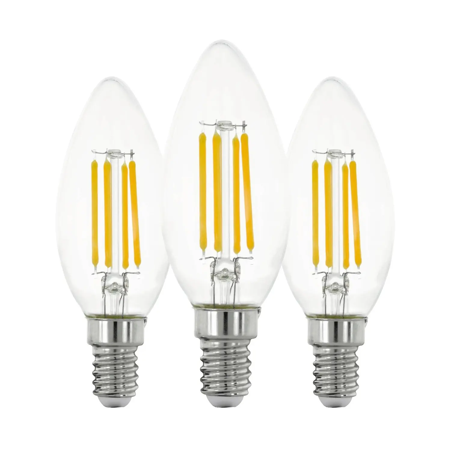 EGLO LED žárovka E14 C35 7W 806lm 2700K pr. 35 x 98 mm, čirá, 3 ks