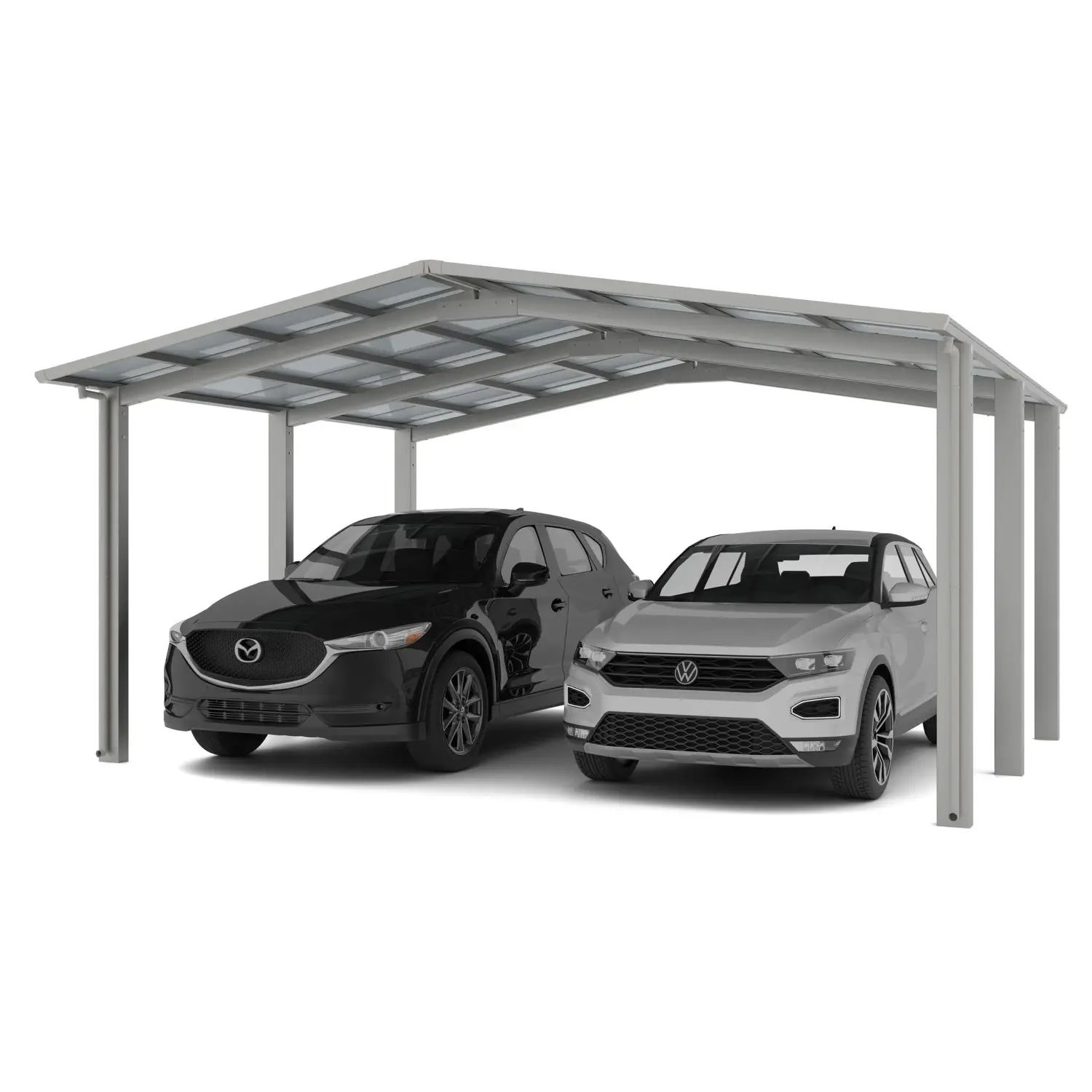 Ximax Alu přístřešek na 2 auta Linea Typ 110-M vzhled oceli 546 x 495 cm