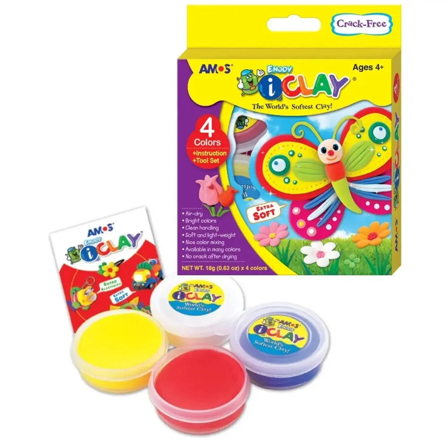 I-Clay Modelovací hmota, 4 barvy v kelímcích po 18 g