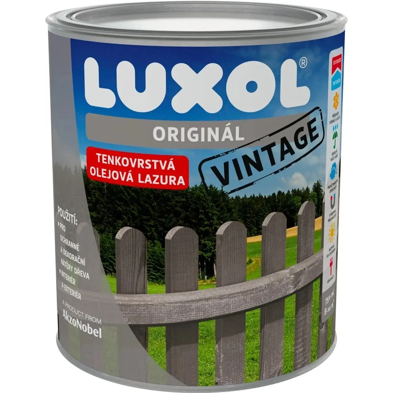 LUXOL Originál Tenkovrstvá olejová lazura Vintage stříbrný smrk 0,75 l