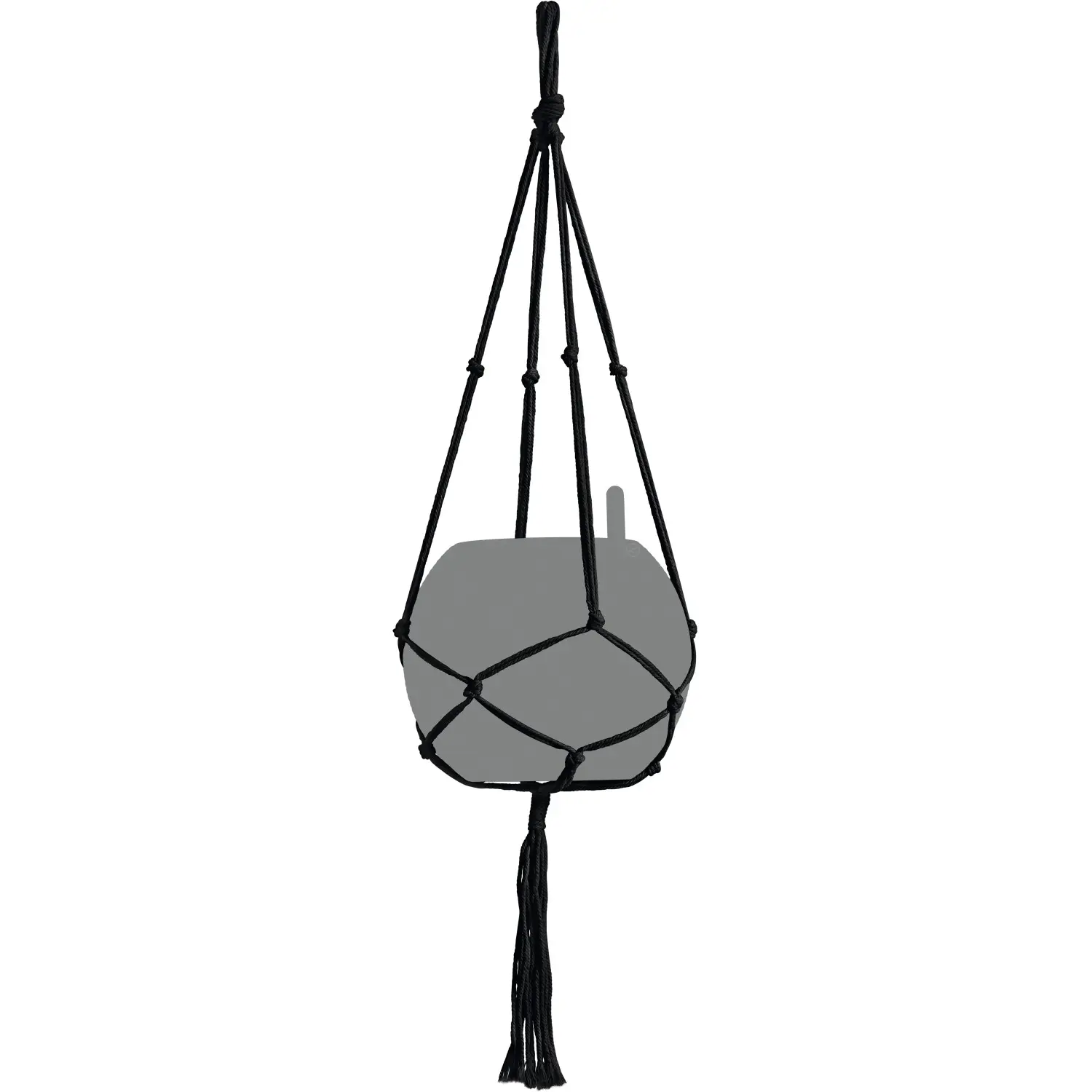 Lechuza Macramé závěs na květináč Cotton Pure černý 90 cm