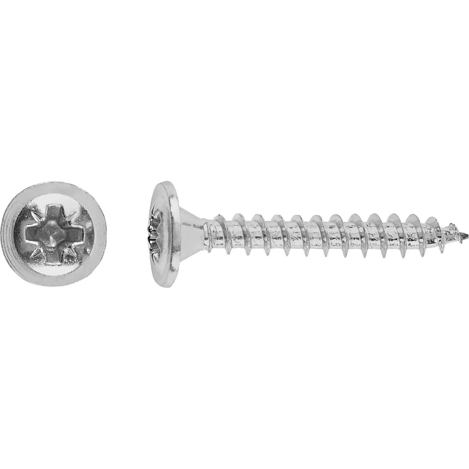 Vrut do zadní nábytkové desky s talířovou hlavou PZ1 bíle pozink. 3x16mm, 40ks