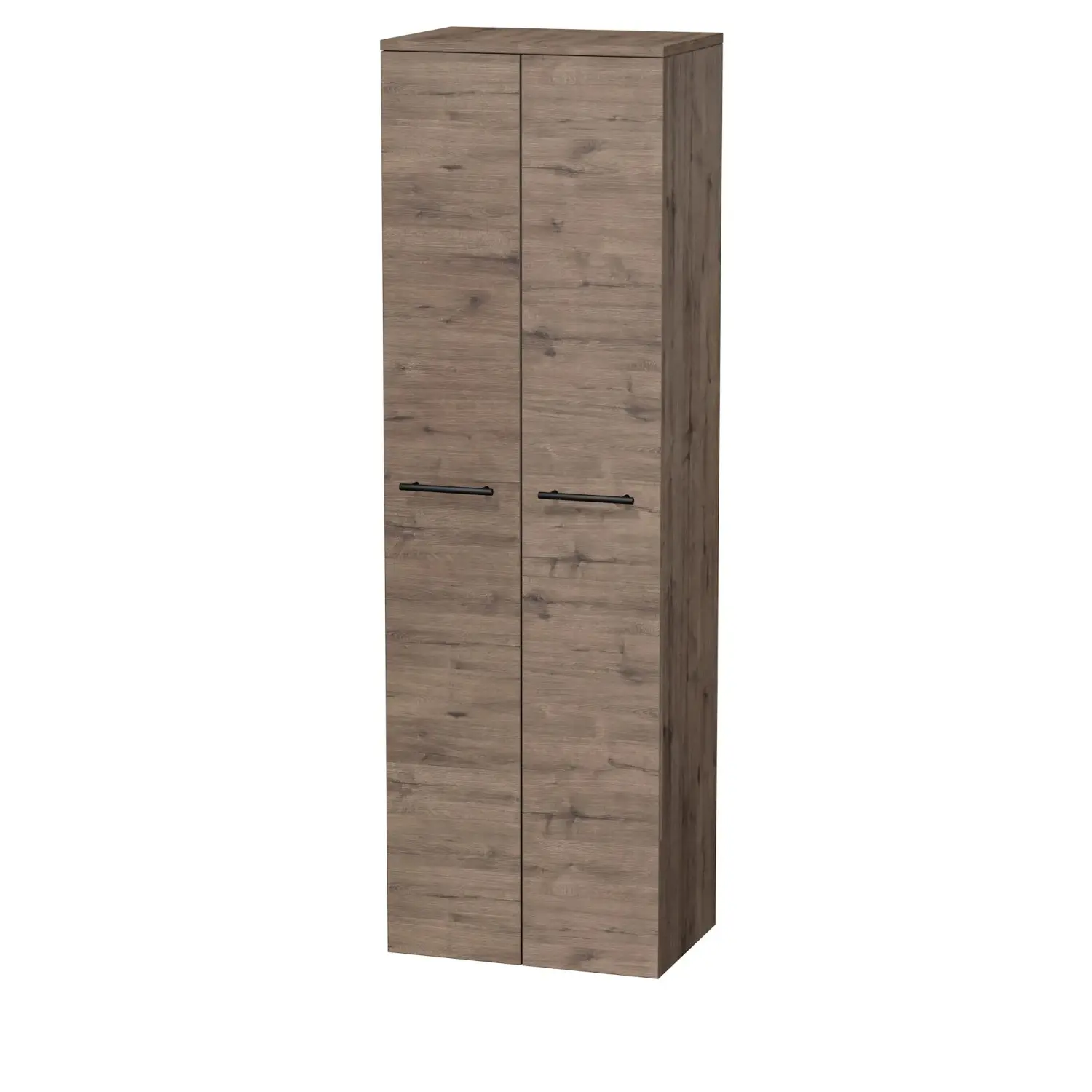 INTEDOOR Vysoká skříň BEE, úchyt černý, 2 dveře, š. 50 cm, dub Wellington