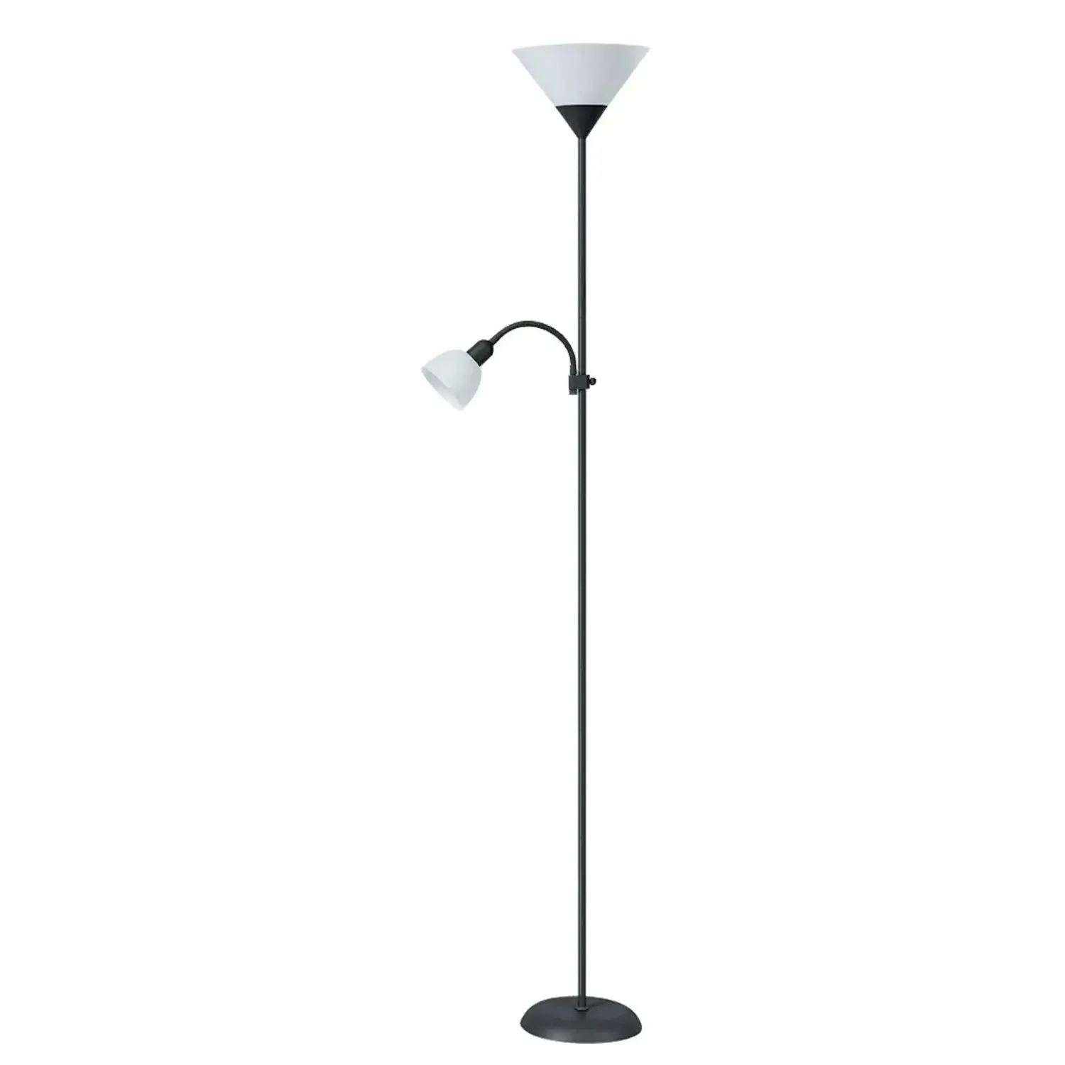 Rabalux Stojací lampa Action E27, kov/plast, černá, pr. 24,2 x 178 cm
