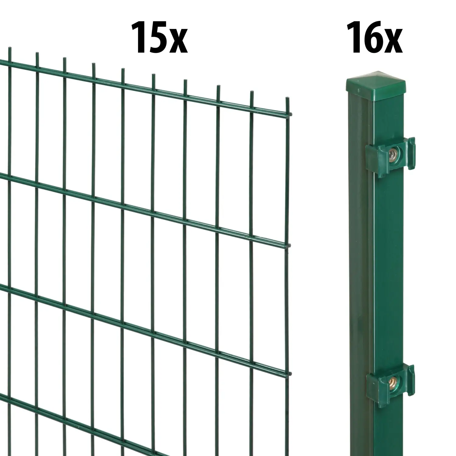 Floraworld Kompletní plotový set 2prut. sl.4×4 zabet., zelená, 143 cm, 30 m