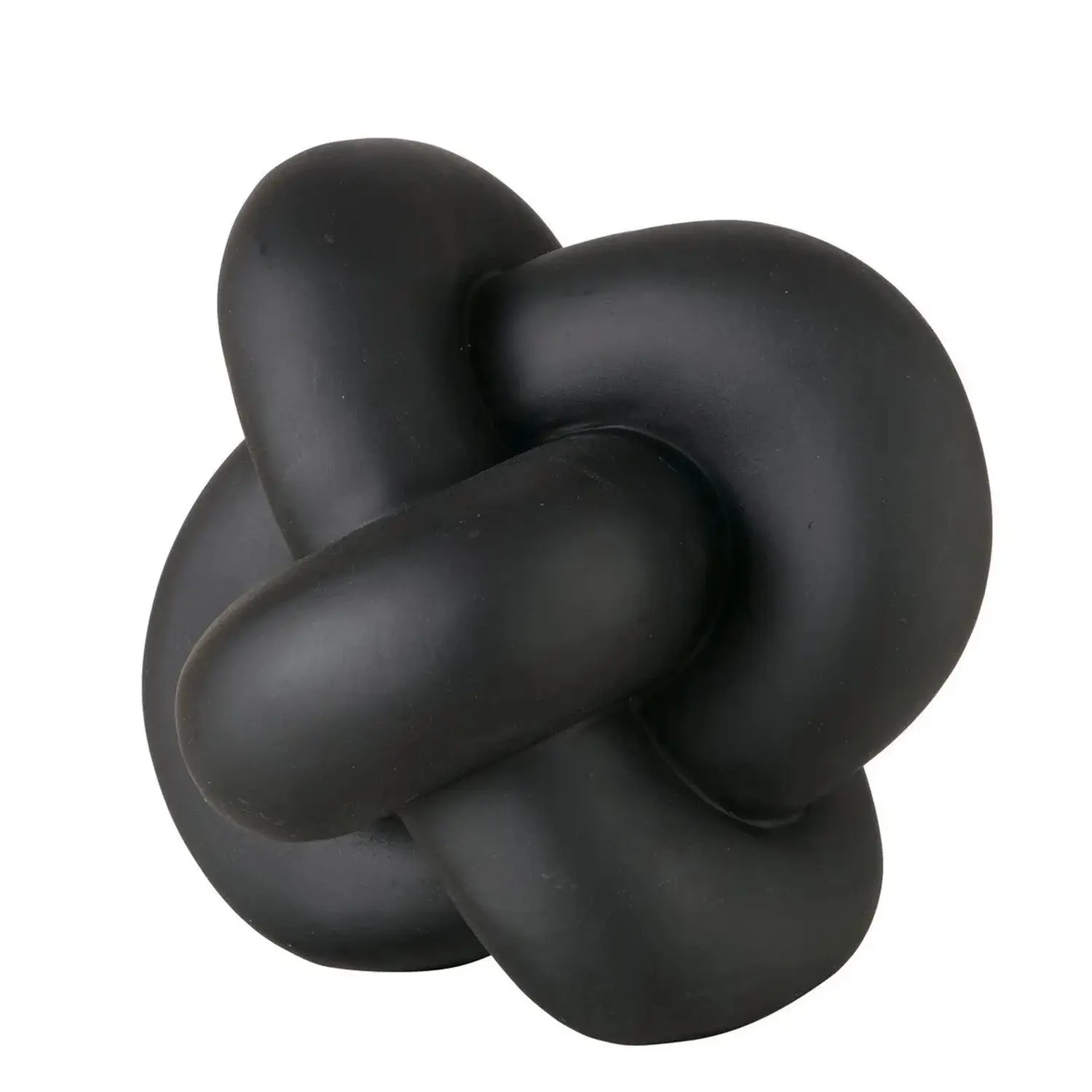Boltze Dekorace na stůl z umělé pryskyřice Knotty, černá, 16 x 16 cm