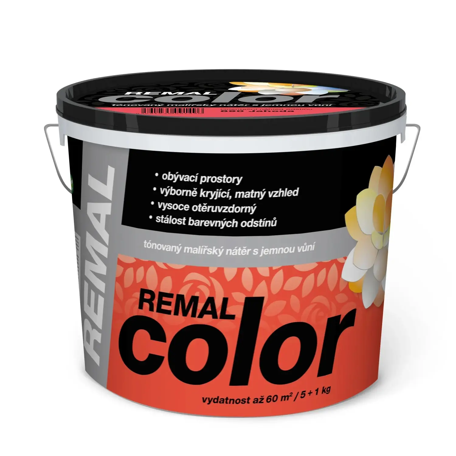 REMAL Color Tónovaný malířský nátěr s jemnou vůní, 890 Jahoda, 5 + 1 kg