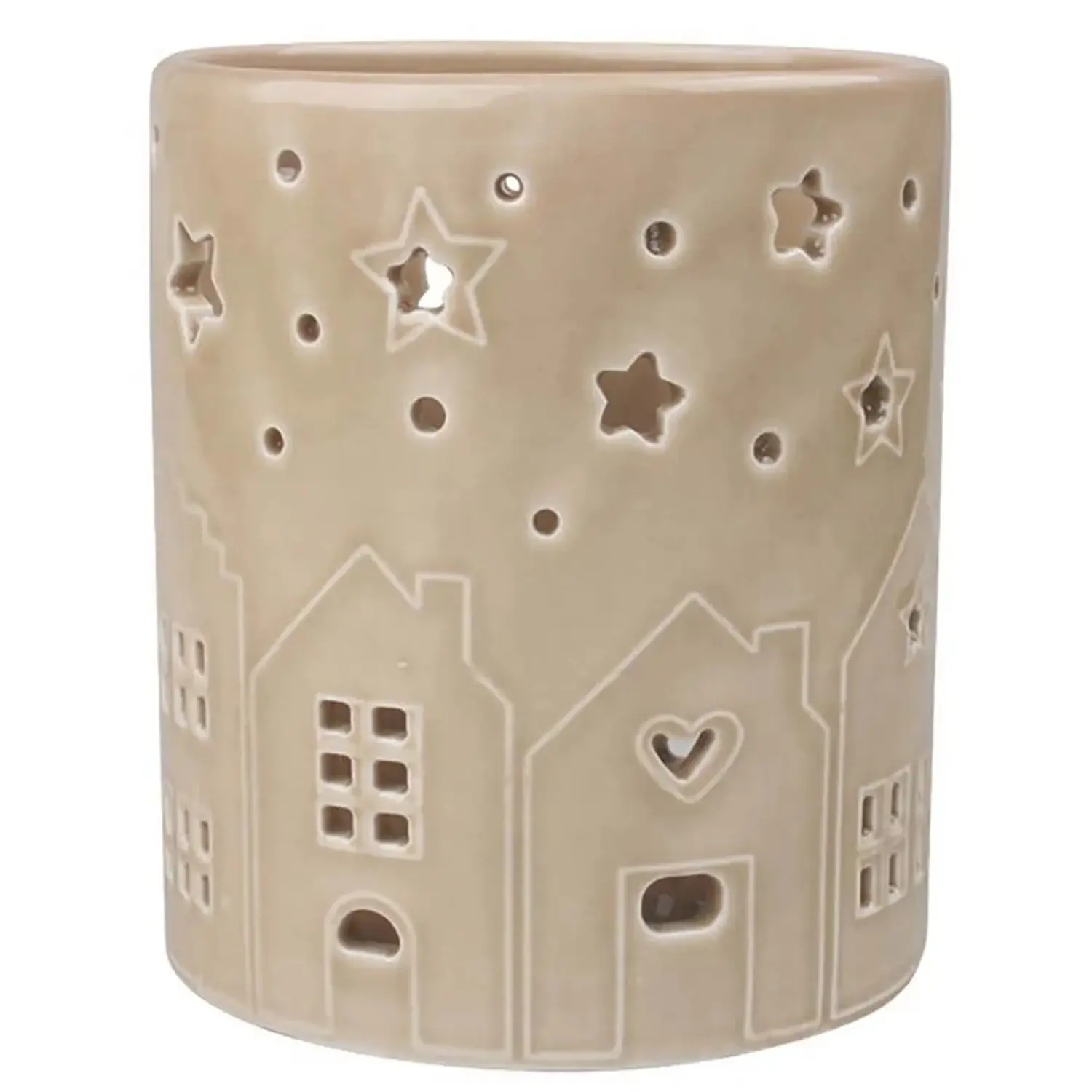 Anděl Přerov Svícen s domky porcelánový 10 x 11 x 10 cm