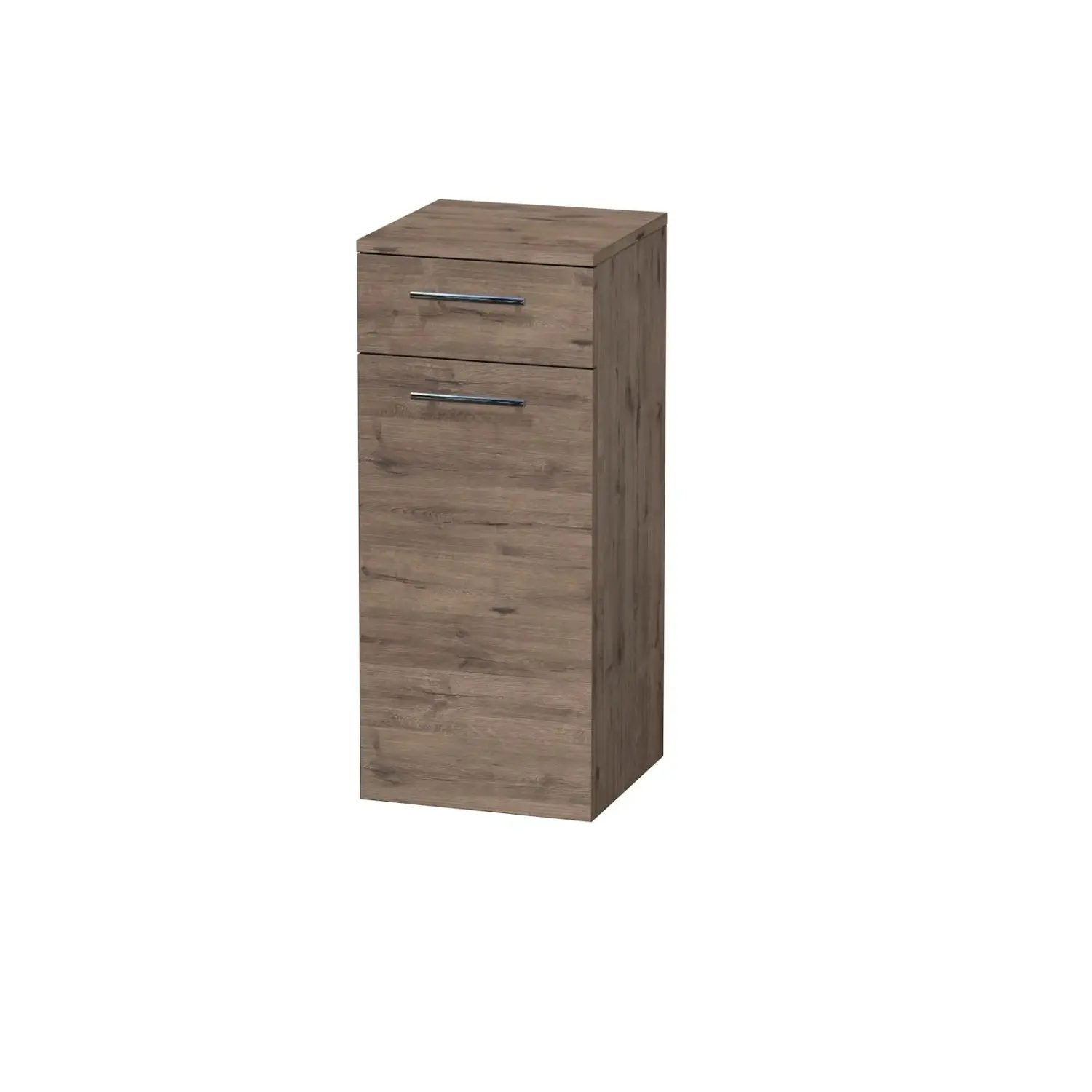 INTEDOOR Nízká skříň BEE pravá, úchyt chrom, š. 35 cm, dub Wellington
