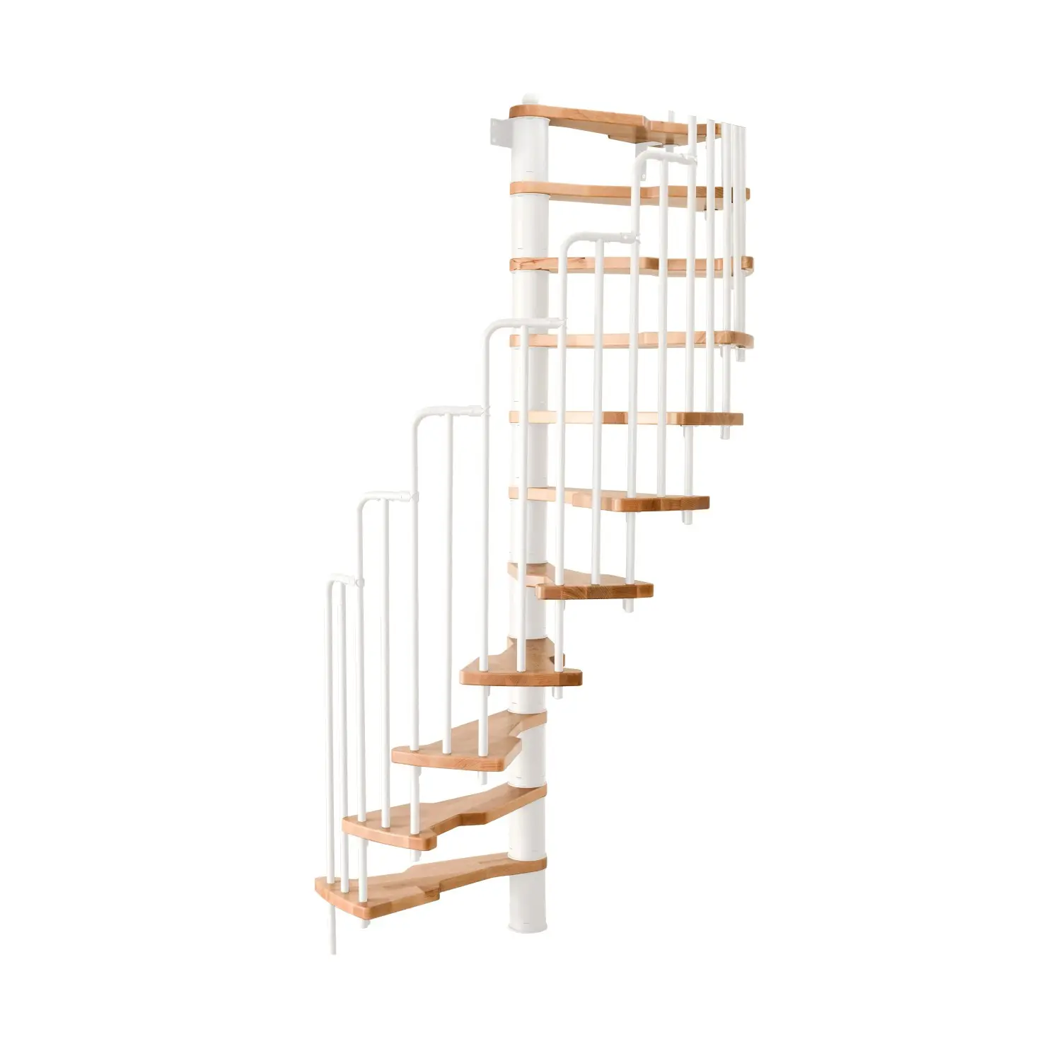 Minka STAIRS Prostorově točité schodiště Metallica buk/bílá 130 x 78 cm