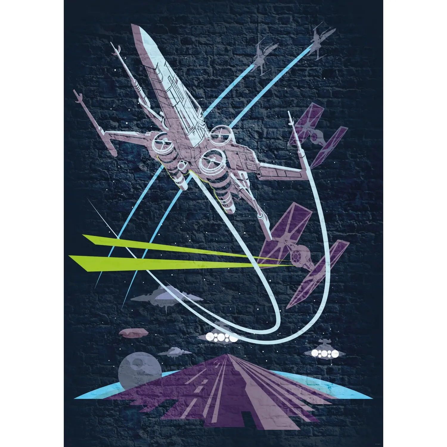Komar Vliesová fototapeta Star Wars Classic Concrete X-Wing 200 x 280 cm