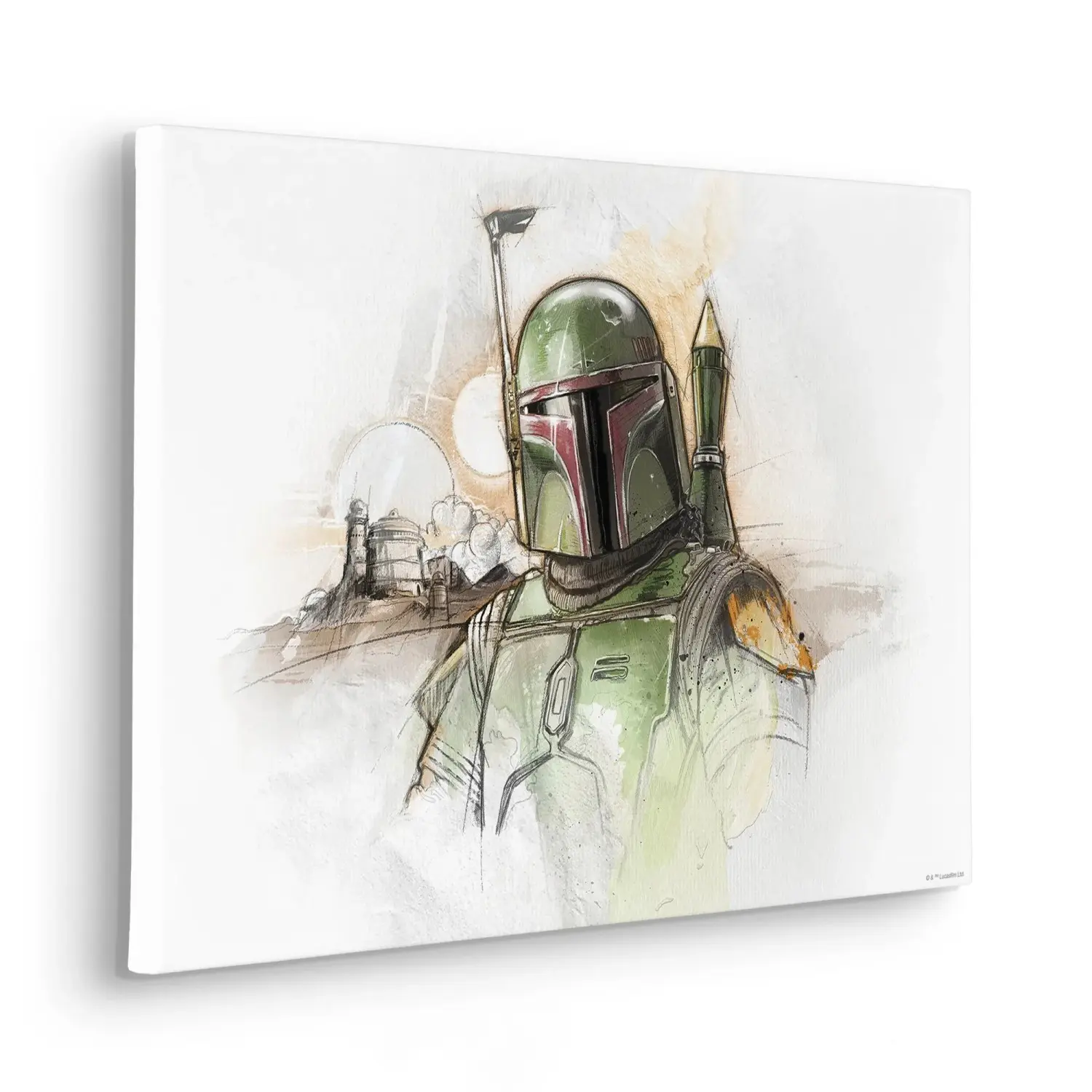Komar Nástěnný obraz na rámu Star Wars Boba Fett Sketch 40 x 60 cm