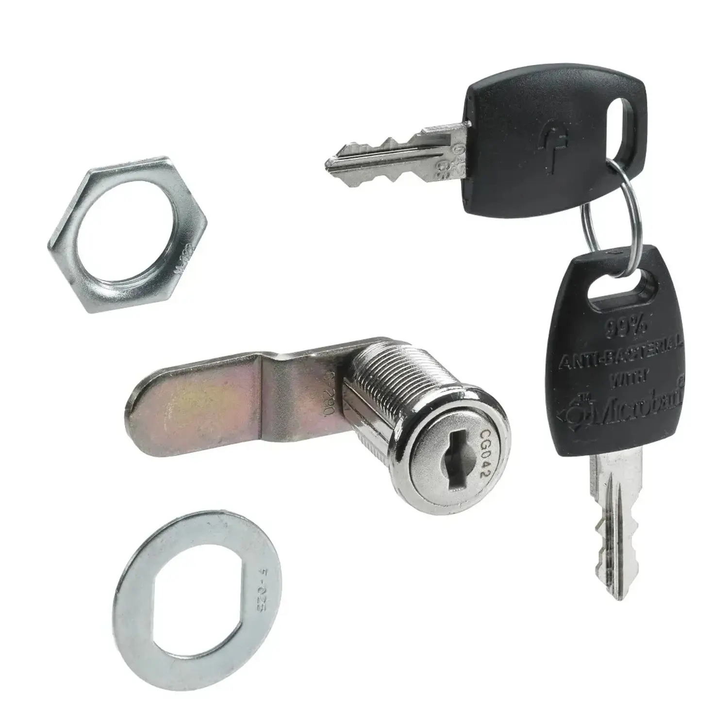 Hettich Nábytkový zámek s cylindrickou vložkou, 2 klíče, poniklovaný, 15 mm