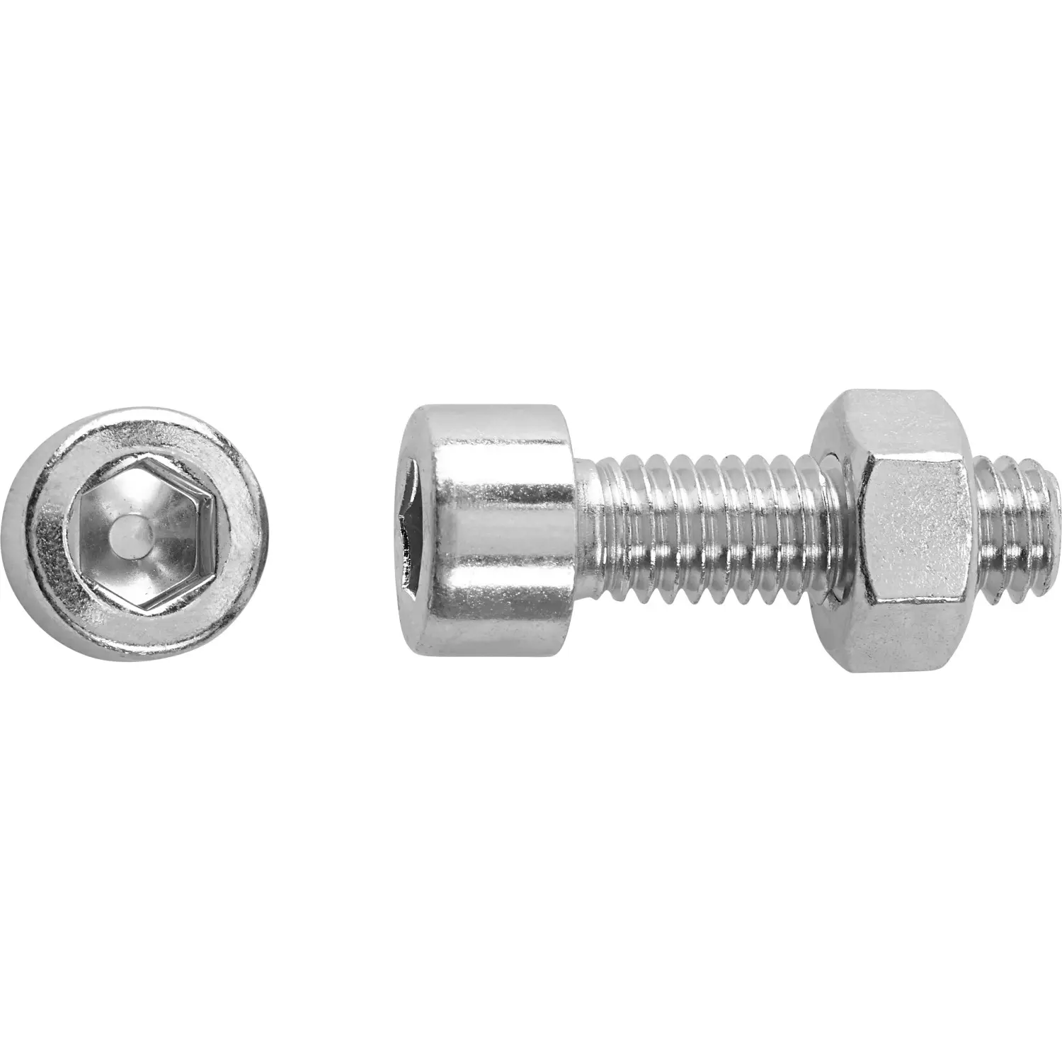 Závitový šroub s válcovou hlavou SW6 bíle pozinkovaný M8 x 30 mm, 6 ks + matice