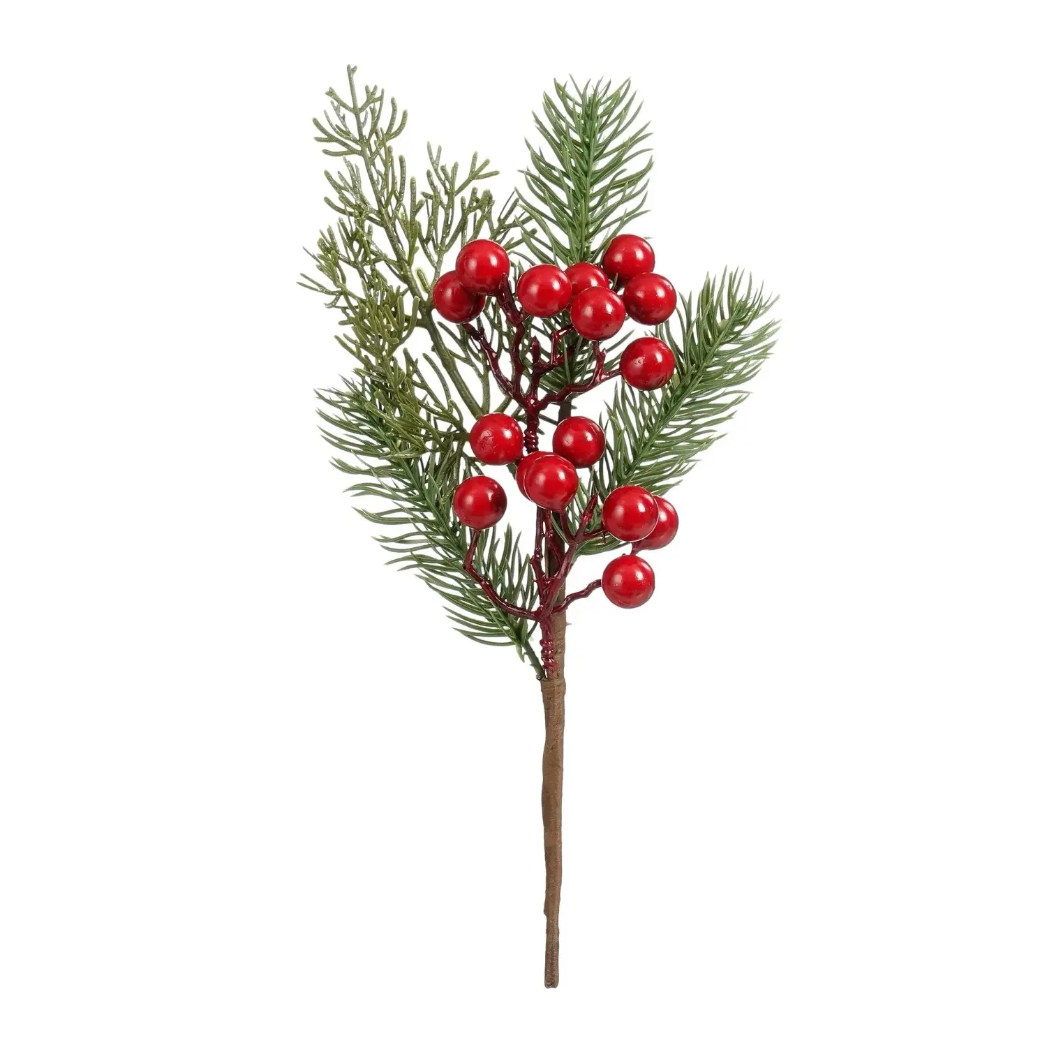 MICA Umělá rostlina - větvička s bobulemi červená 25 cm