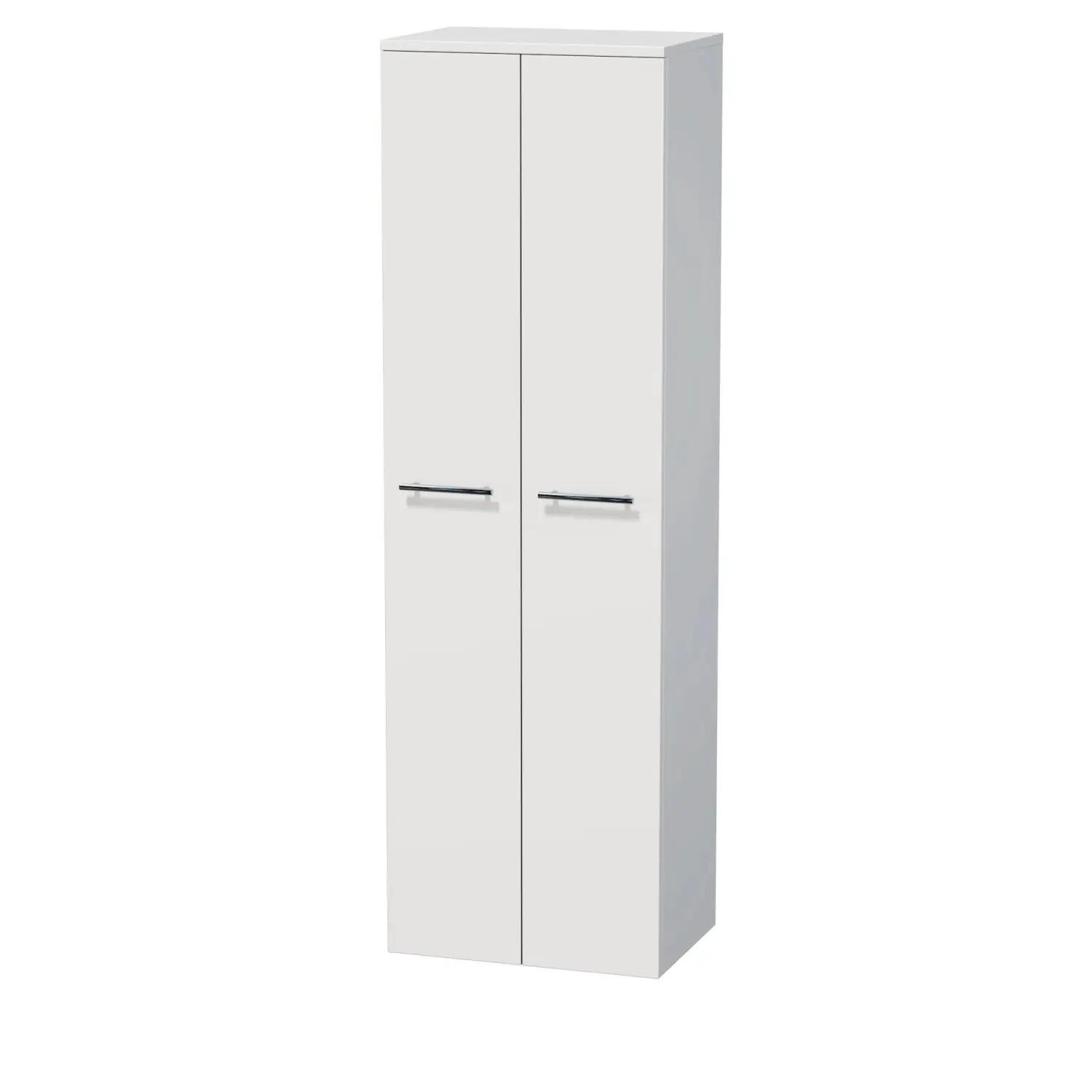 INTEDOOR Vysoká skříň BEE, úchyt chrom, 2 dveře, š. 50 cm, bílá lesk
