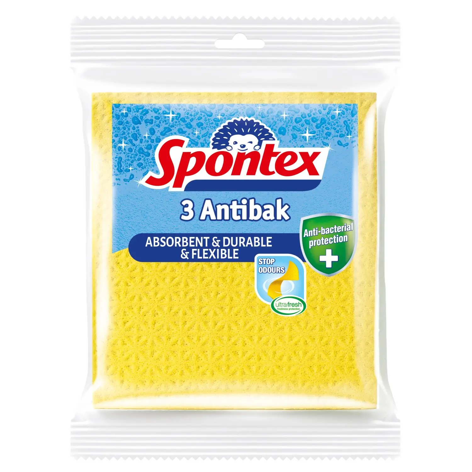Houbové utěrky Spontex - antibakteriální, 3ks