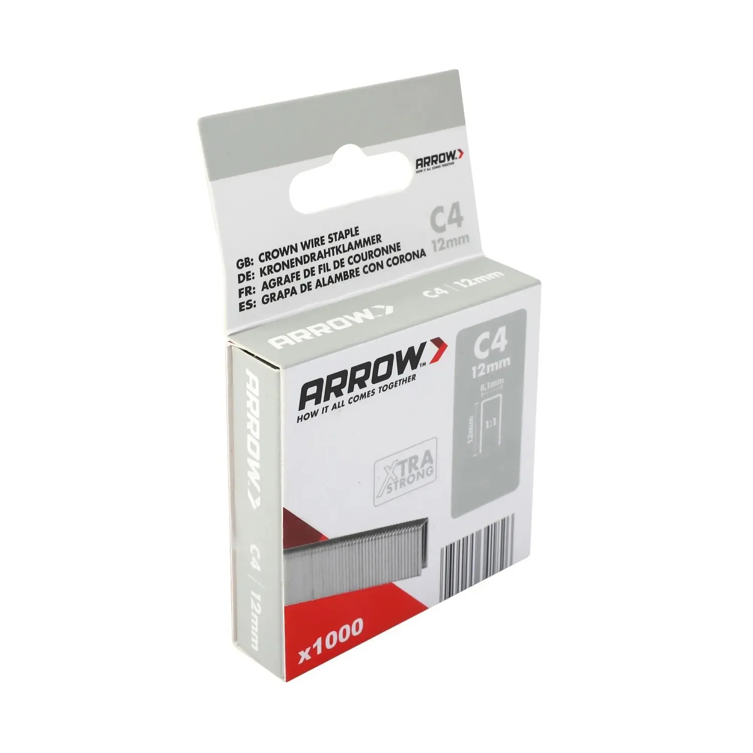 Arrow Úzké drátěné sponky do sponkovačky C4, délka 12 mm, 1000 ks