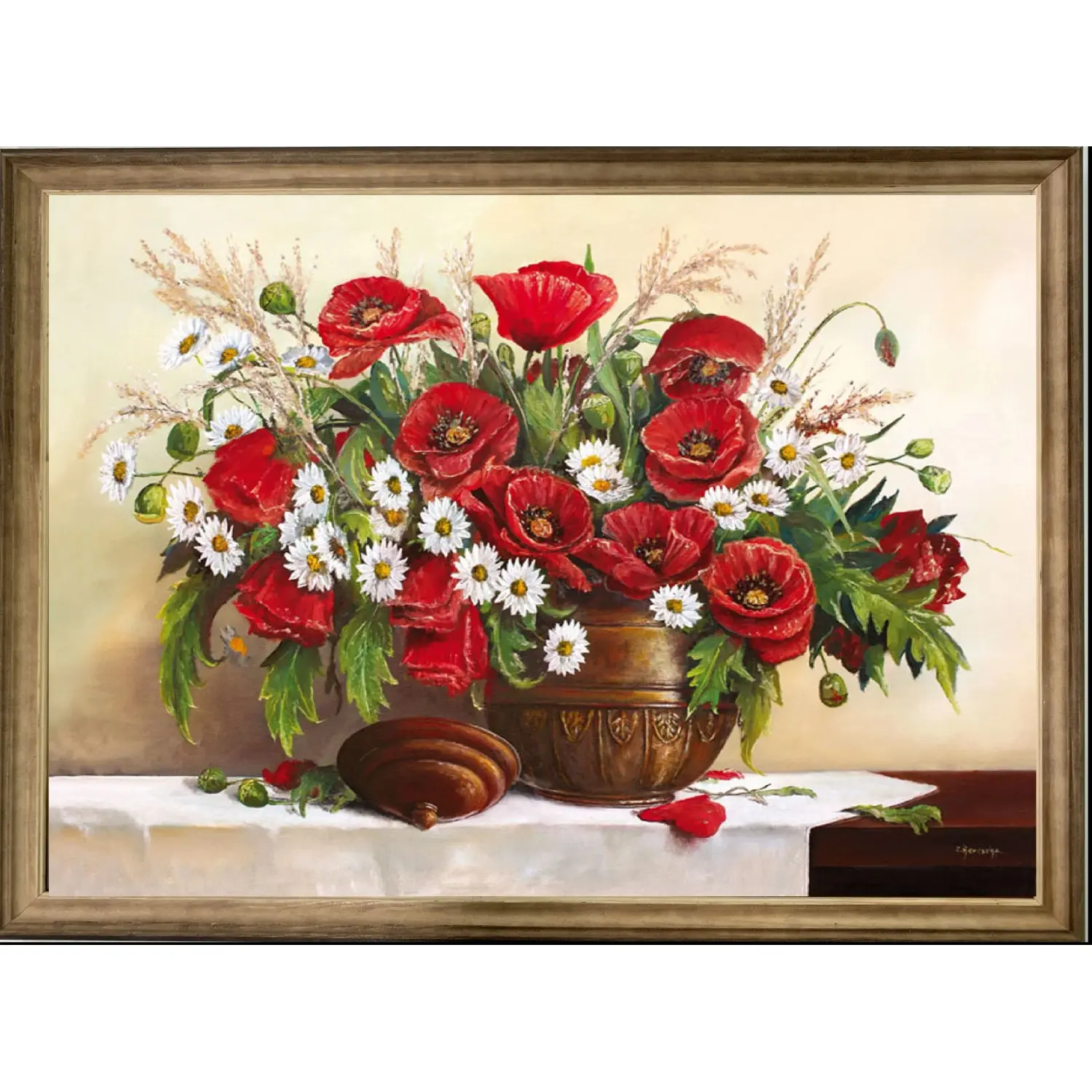 Bondecor Zarámovaný obraz Vlčí máky 54 x 74 cm