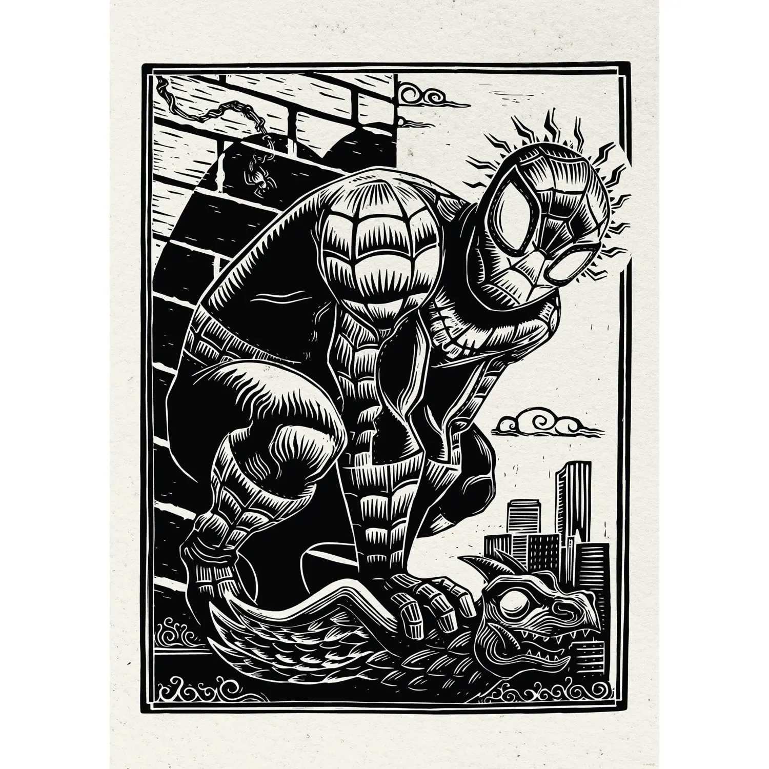 Komar Plakát Marvel Spider-Man Lino-Cut 50 x 70 cm