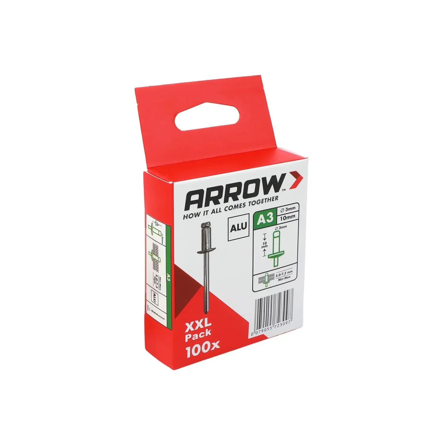 Arrow Trhací nýt RA hliník, pr. 3 x 10 mm, 100 ks