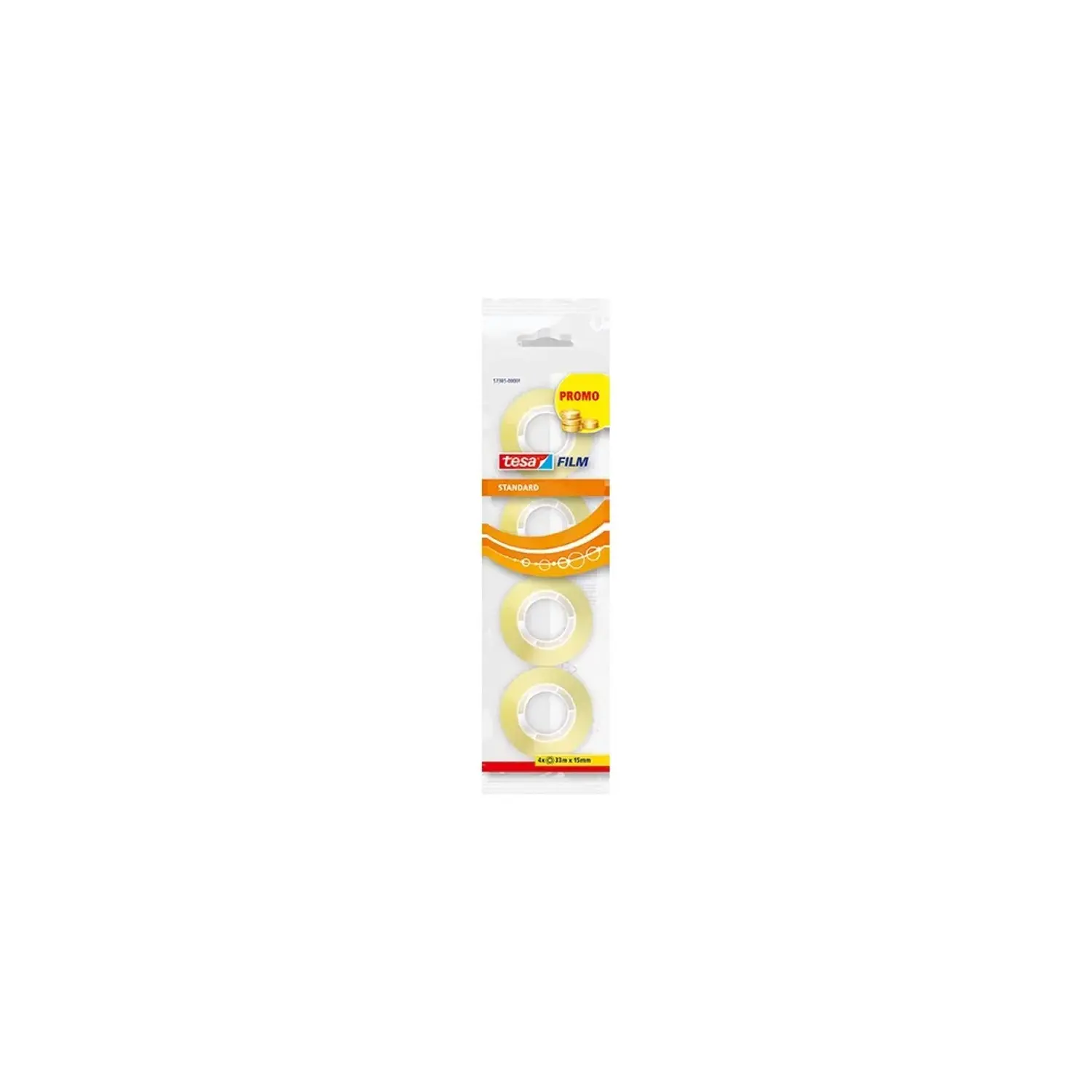 tesa Kancelářská lepicí páska tesafilm STANDARD, průhledná, 4 ks, 33 m x 15 mm