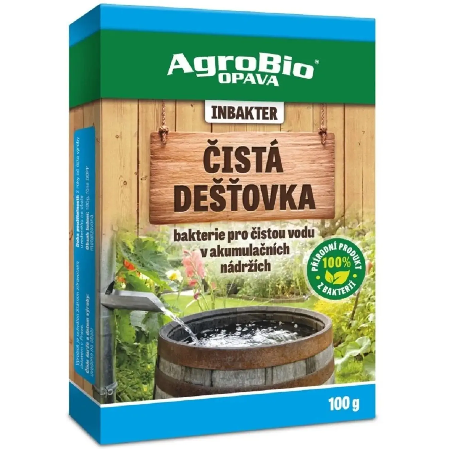 AgroBio Opava Bakterie pro čistou vodu INBAKTER Čistá dešťovka, 100 g