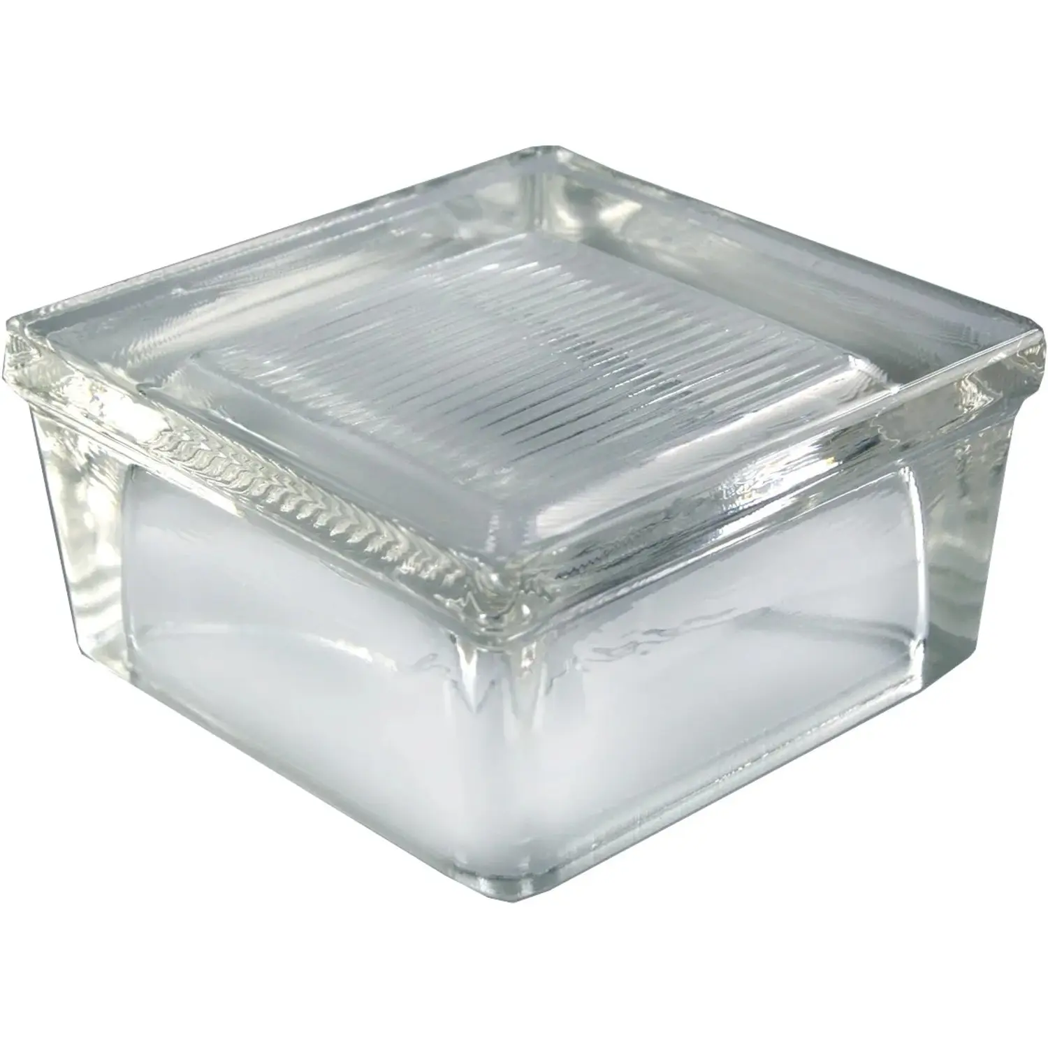 Fuchs Design Pochozí luxfera Clear View Crossed lesklá/mléč. sklo, 12 x 12 x 6cm