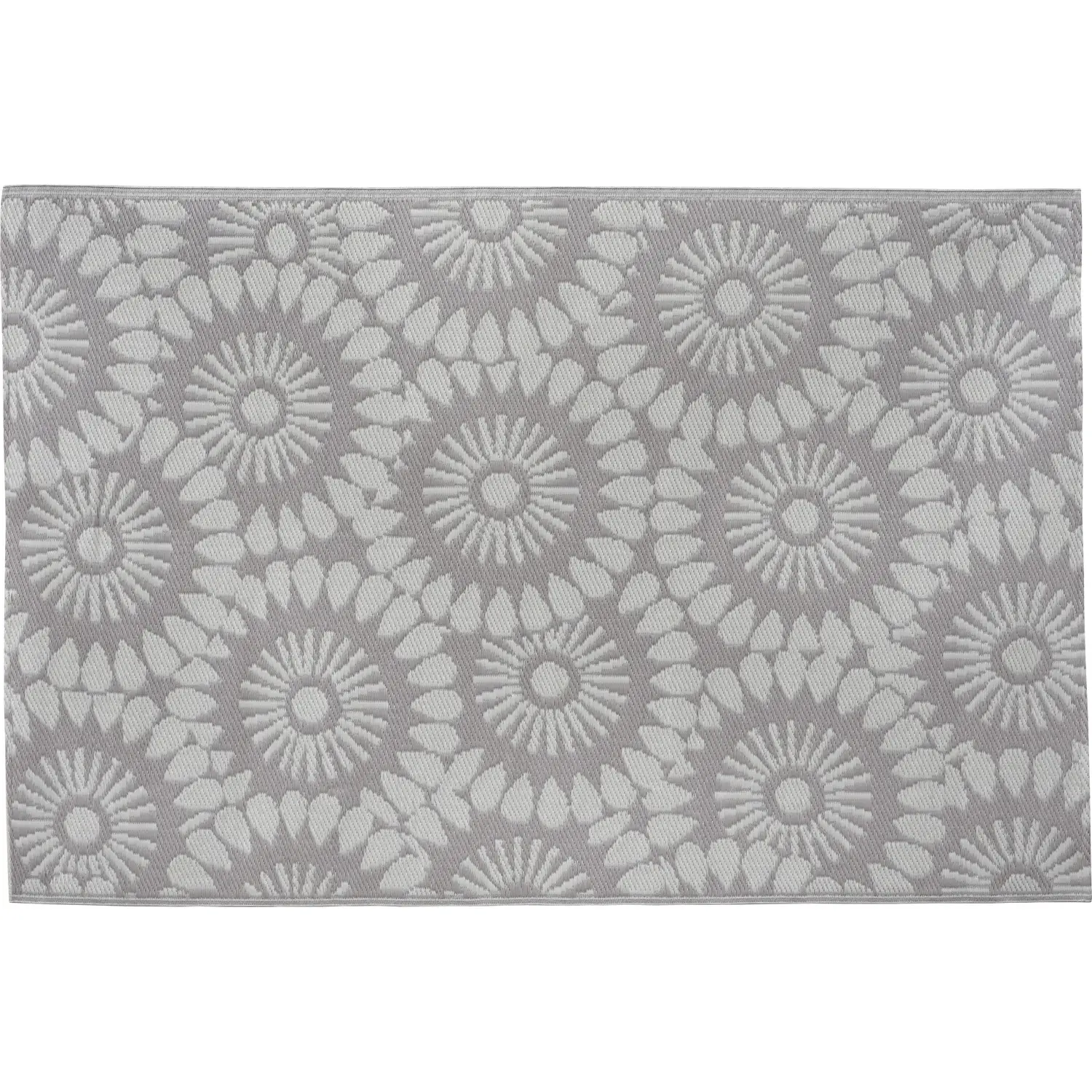 OBI Venkovní koberec taupe-šedý květy 180 x 120 cm