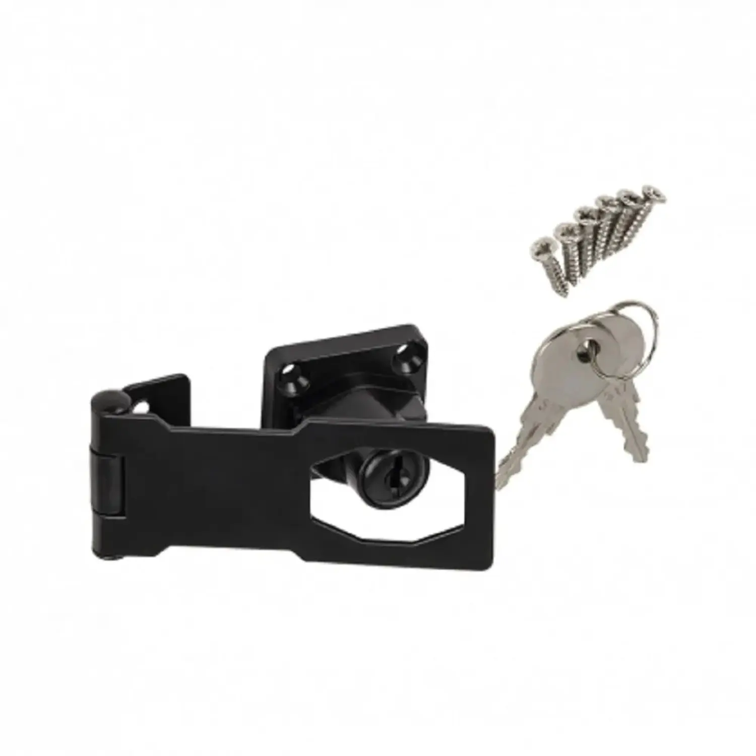 Domax Petlice zamykací WHK1 černá 95 x 30 mm s bezpečnostním zámkem a klíči