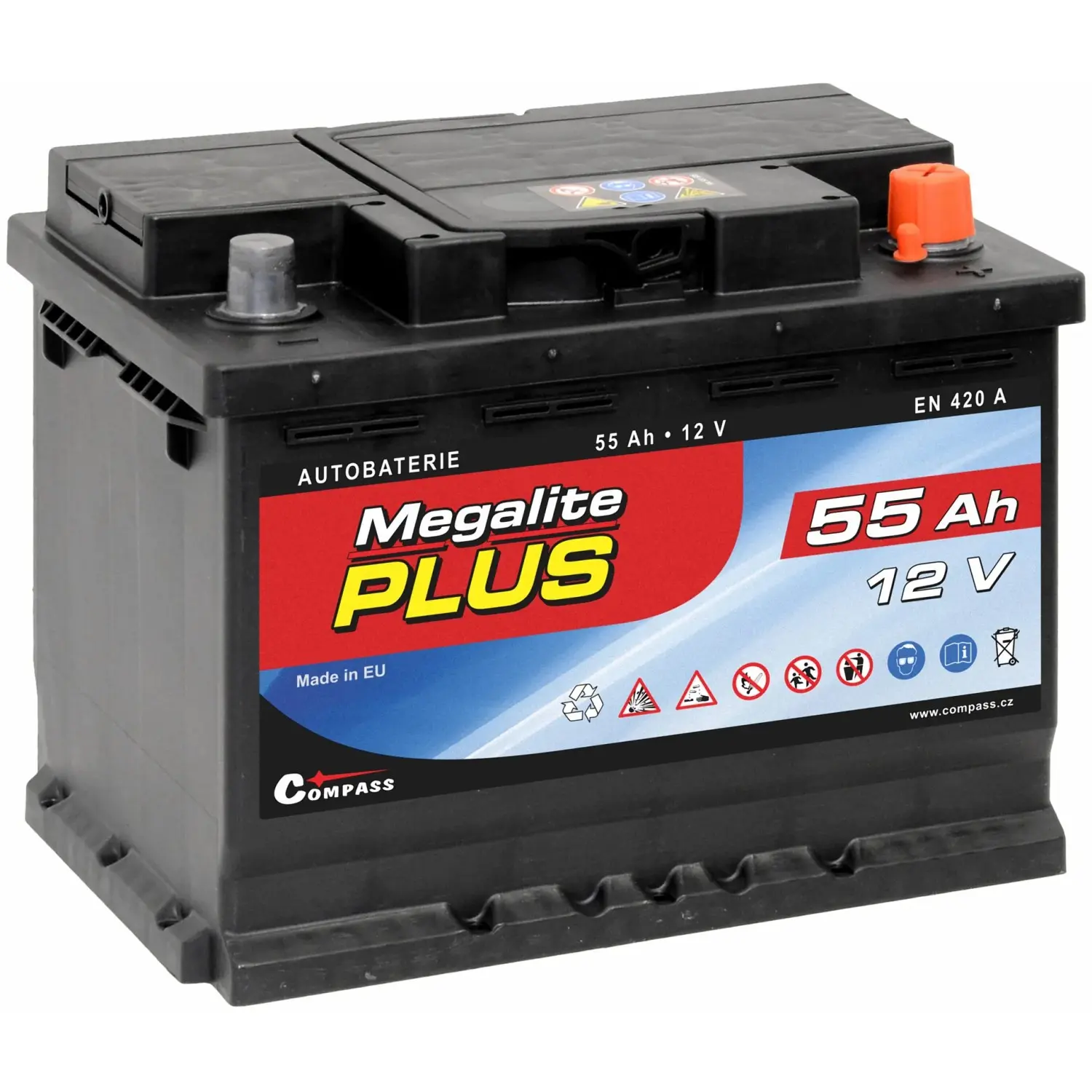 COMPASS Autobaterie Megalite PLUS 12 V 55 Ah 420 A