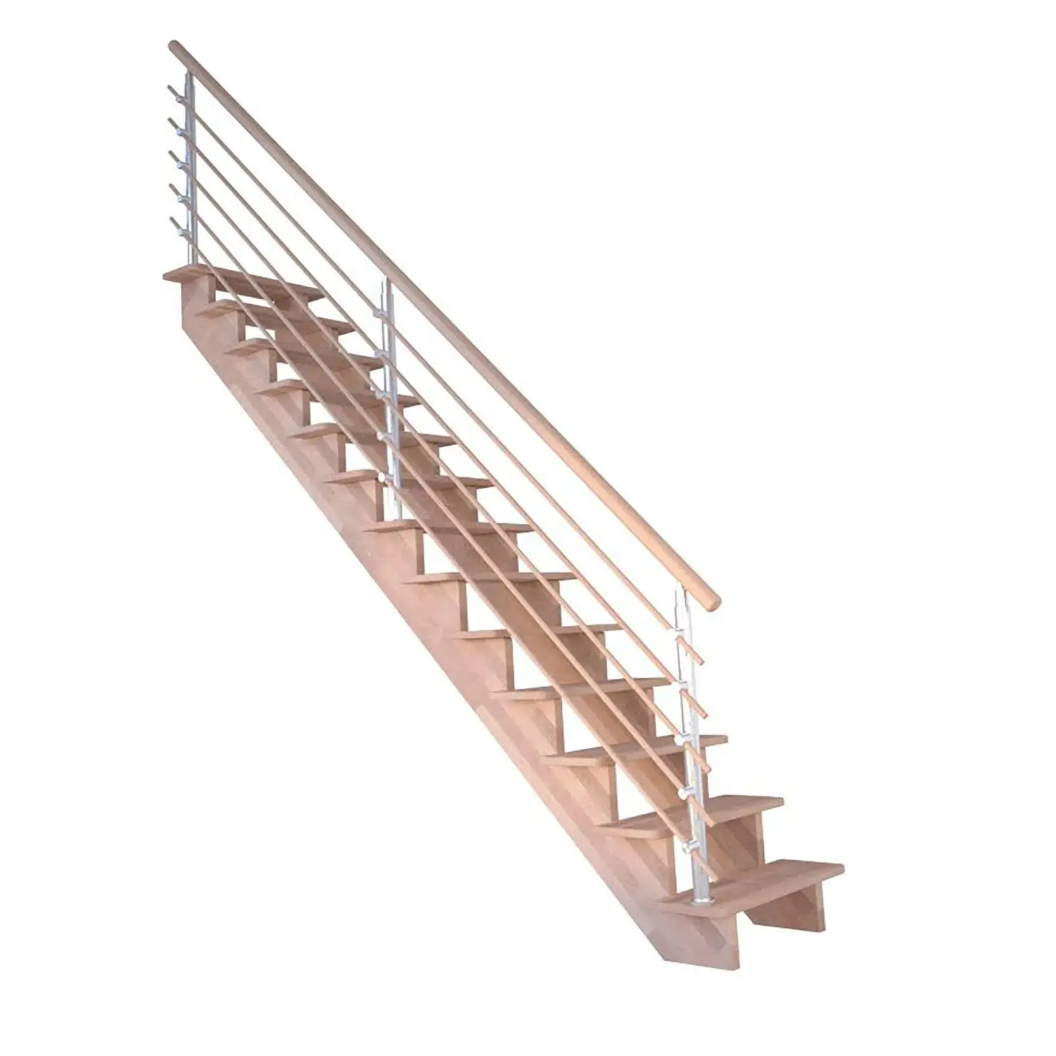StarWood Schody Lindos Pro bukové rovné 80cm otevřené design. dřev. zábradlí