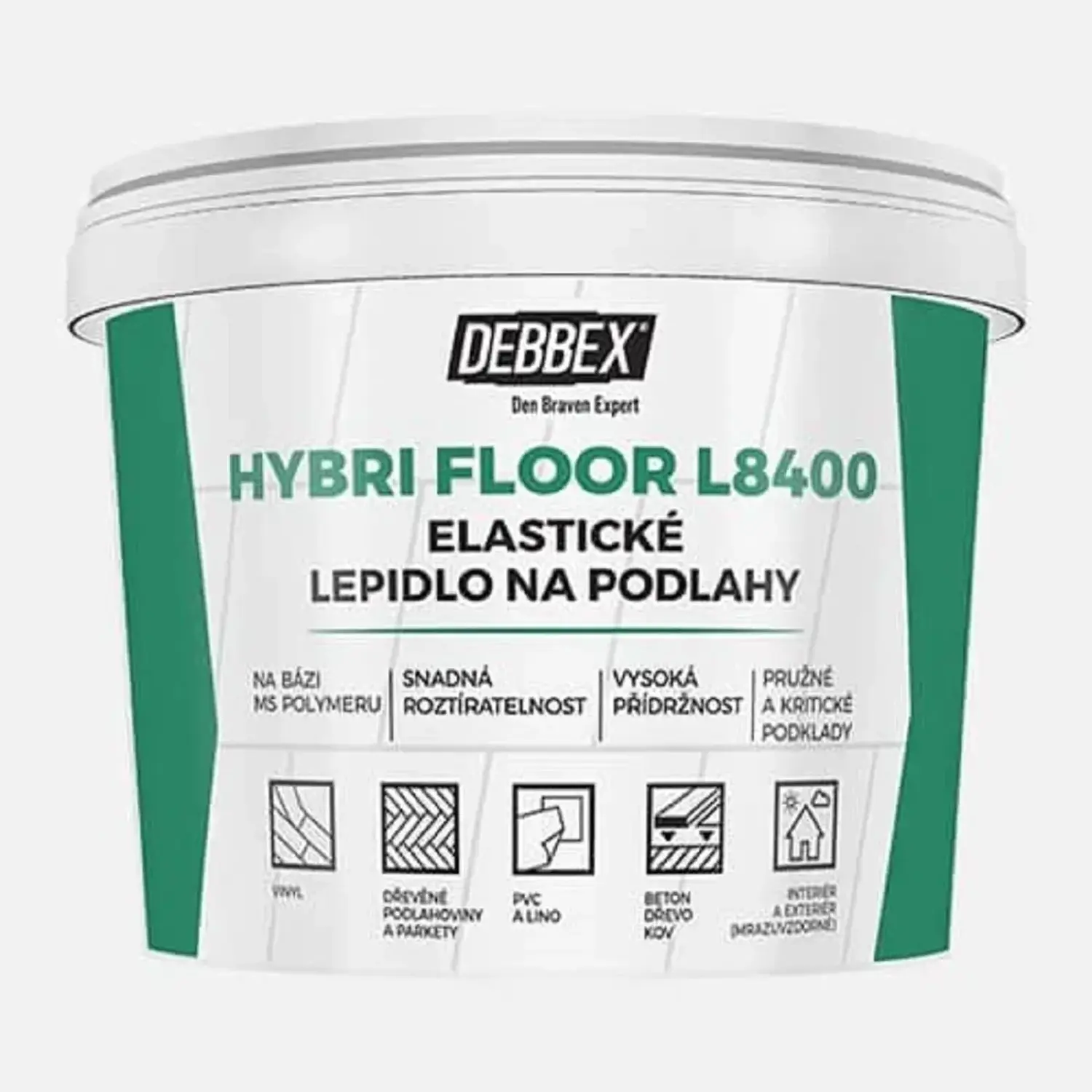 Den Braven Elastické lepidlo na podlahy HYBRI FLOOR L8400 Typ: kbelík, Balení: