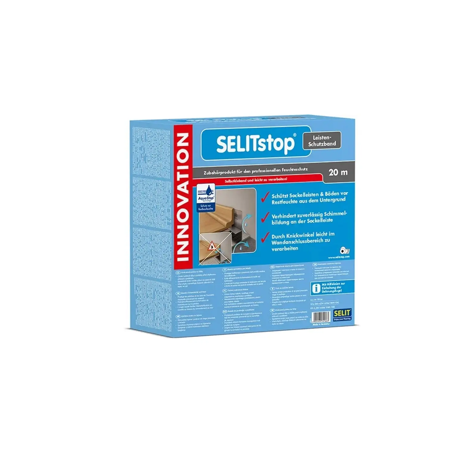 SELIT Ochranný pás k podlahovým lištám SELITstop, 7,5 cm x 20 m