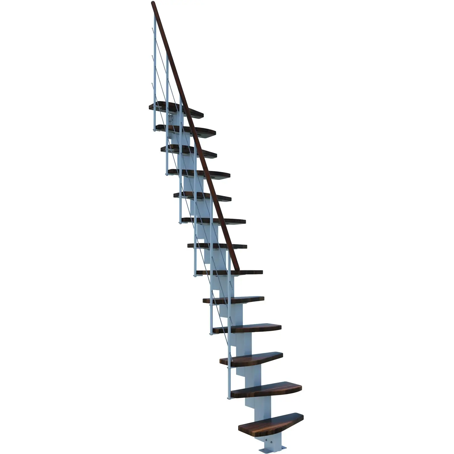 Minka STAIRS Přímé modulové schodiště Quatro ořech/bílá, 298 cm
