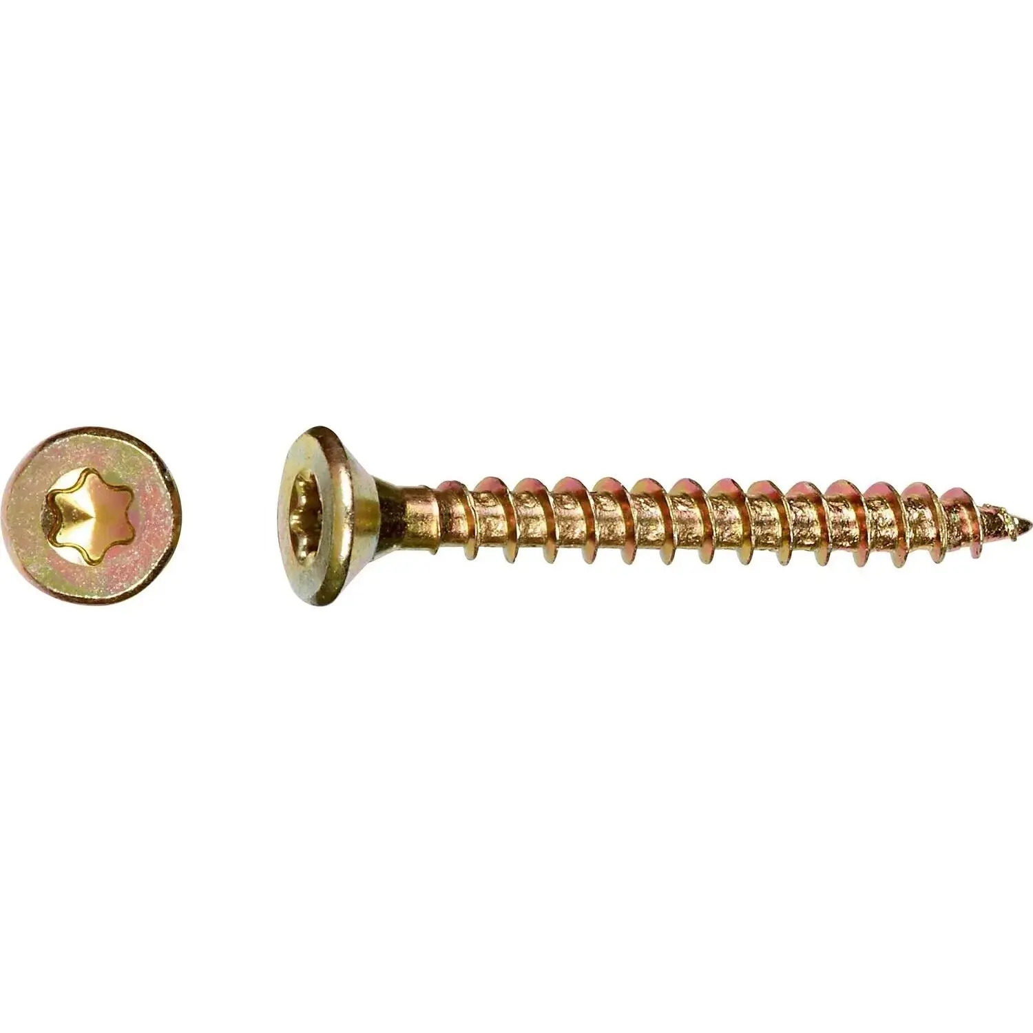 Uni vrut se zápustnou hlavou TX25 plný závit žlutě pozink. 5x25 mm, 200 ks