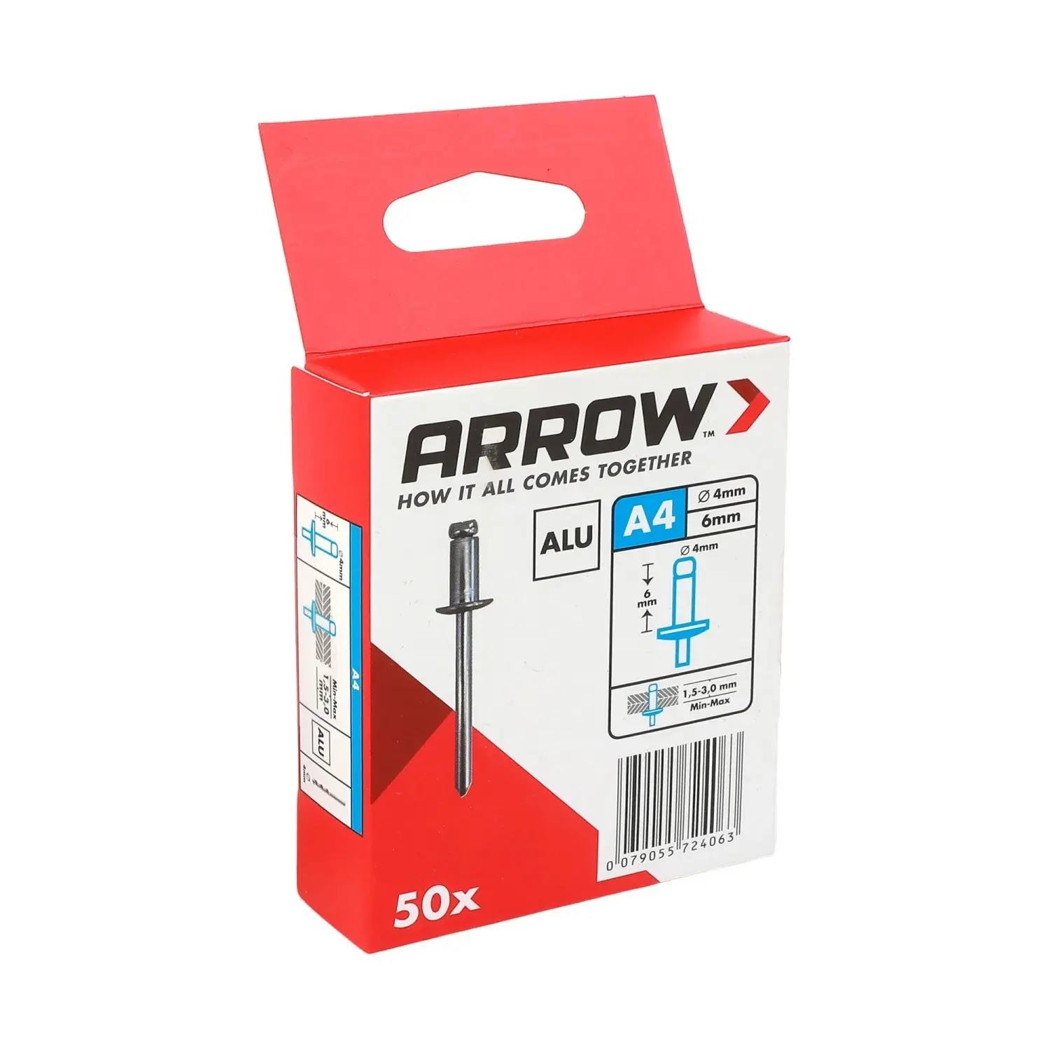 Arrow Trhací nýt RA hliník, pr. 4 x 6 mm, 50 ks