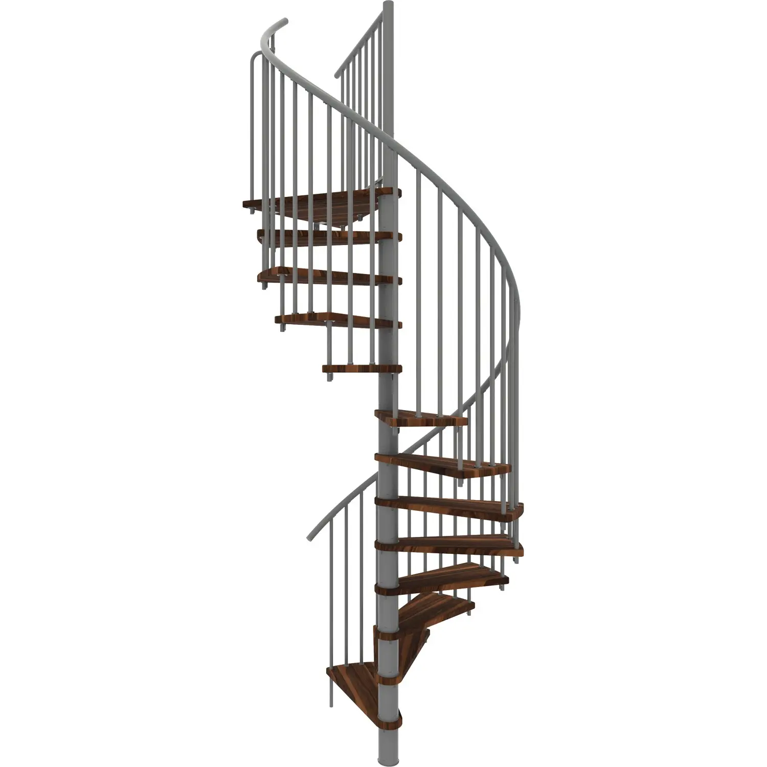 Minka STAIRS Kombinované točité schodiště Spiral Smart ořech/šedá pr. 160 cm