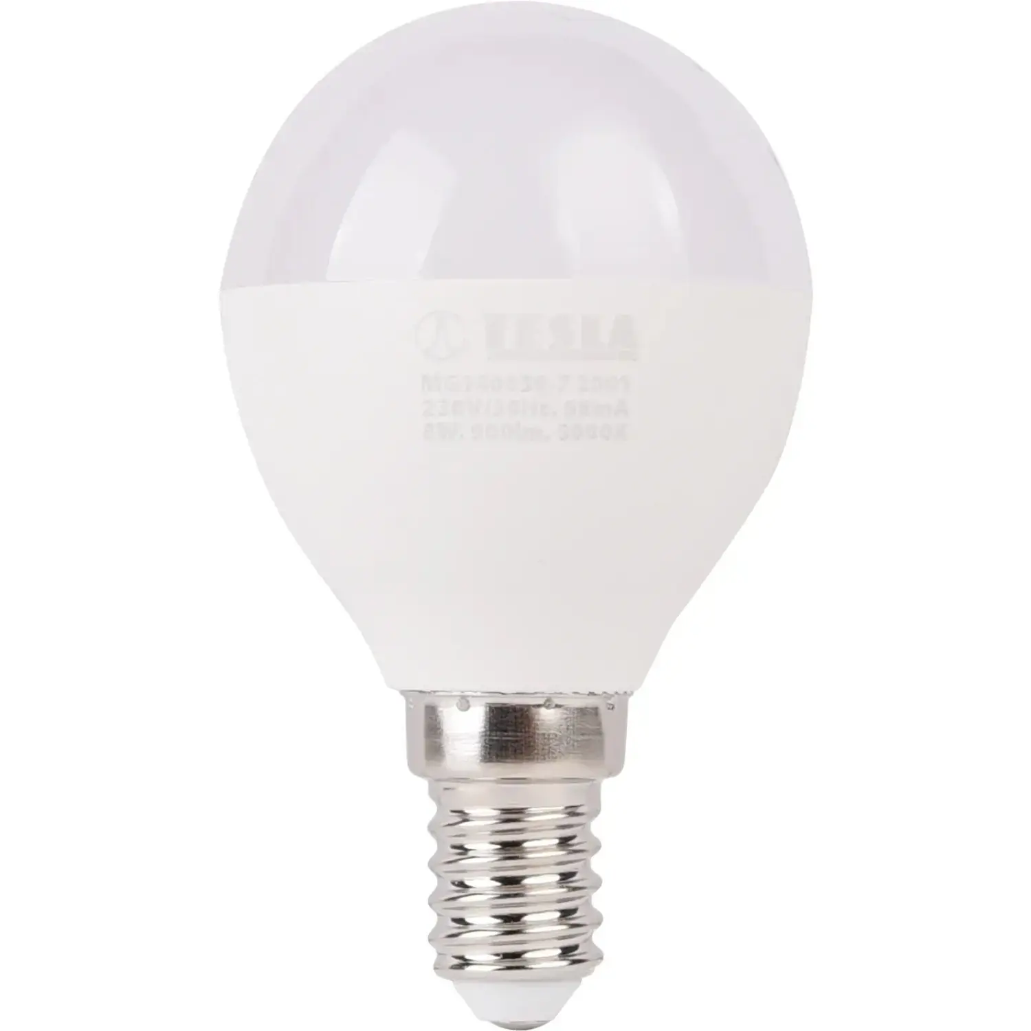 TESLA LED žárovka P45, E14, 8 W, 900 lm, 3 000 K