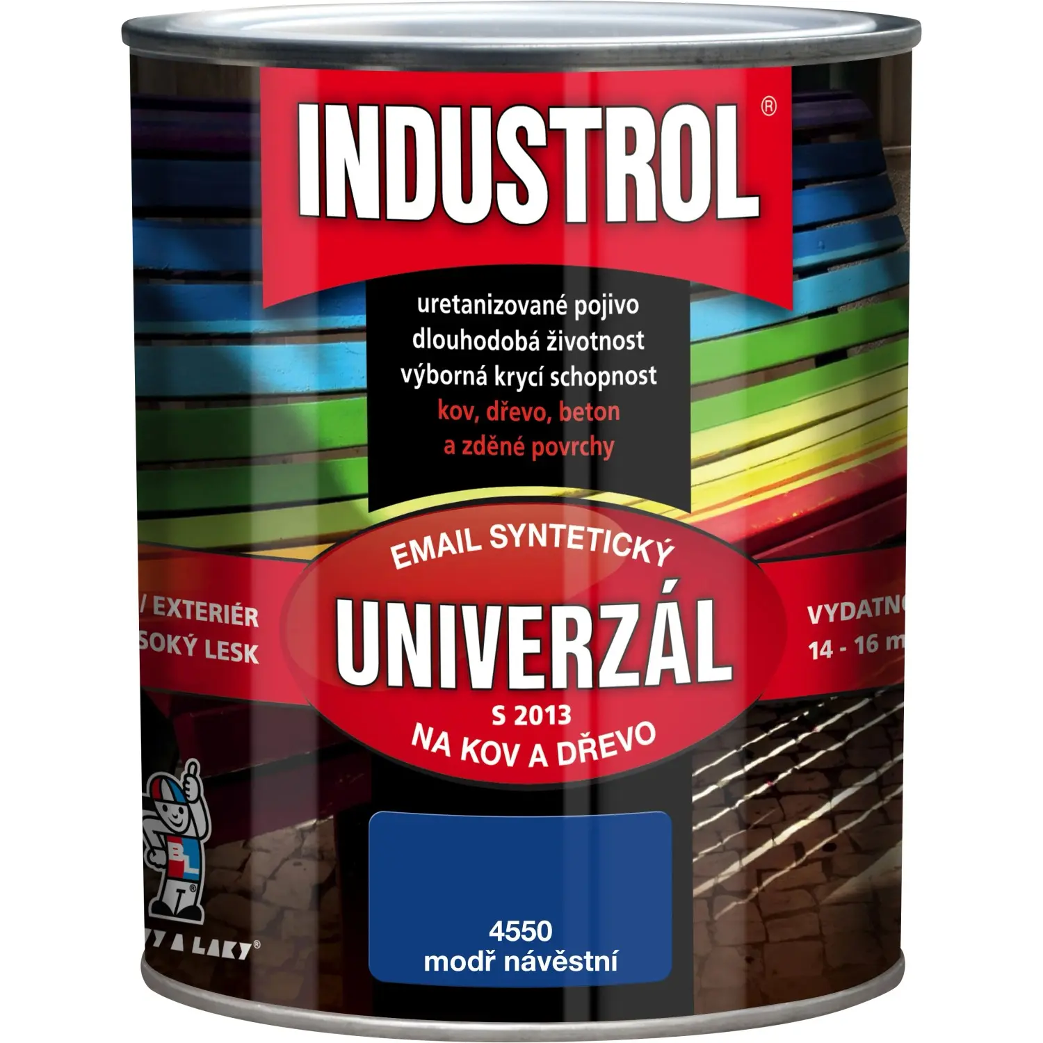 INDUSTROL Email na kov a dřevo S2013 UNIVERZÁL 4550 modř návěstní 750 ml
